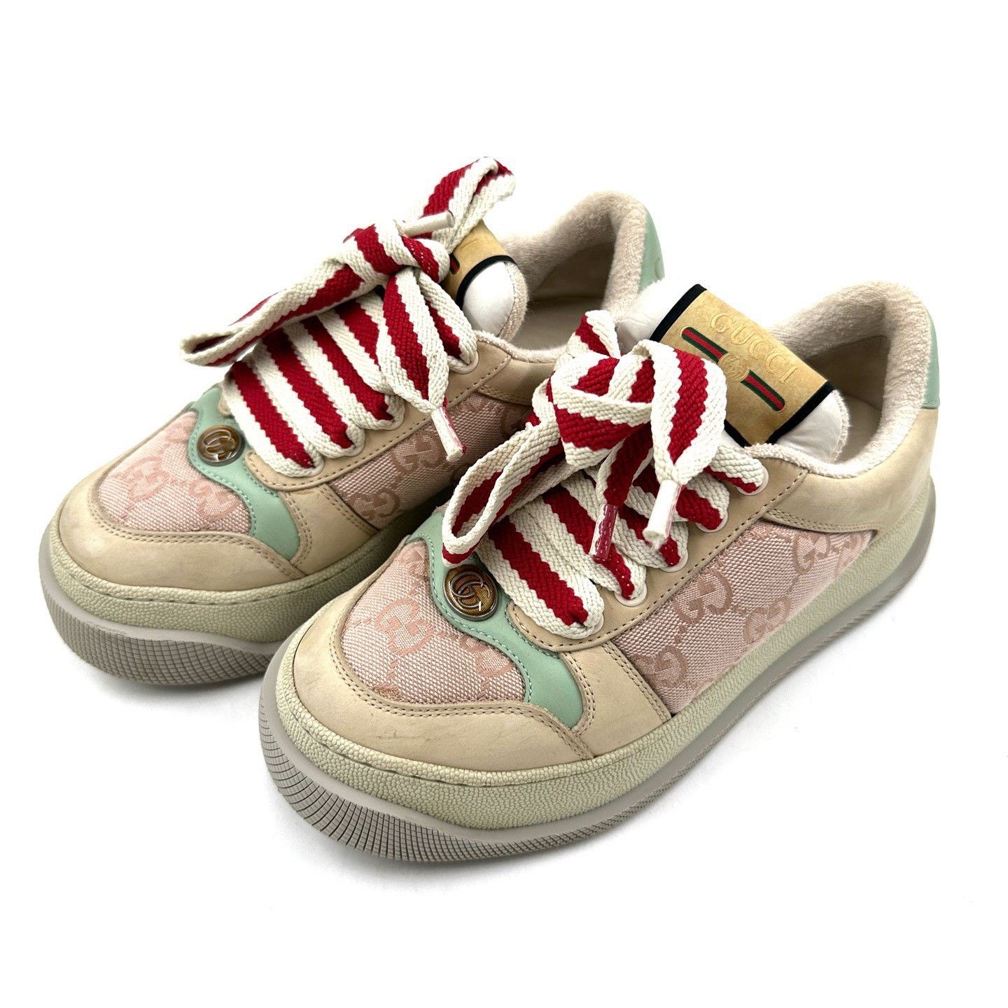 Gucci Gucci Screener Double G Thick Sole Sneakers Size US 4 / IT 34 - 1 Thumbnail