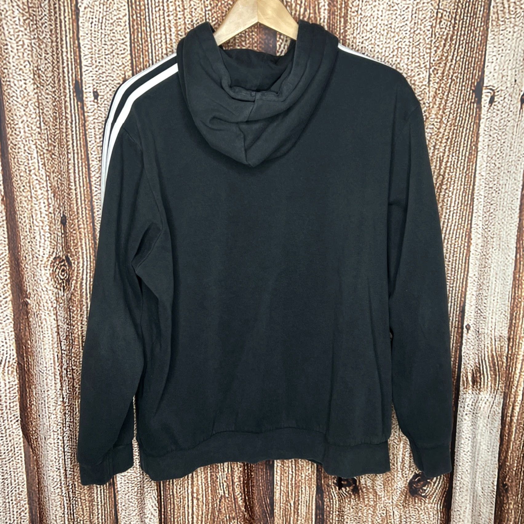Adidas Adidas Hoodie Mens Large Black Spell Out Sweatshirt Pullover Sweatshirt All Seasons Hooded Regular Fit Knit Cotton Blend Size US L / EU 52-54 / 3 - 3 Thumbnail