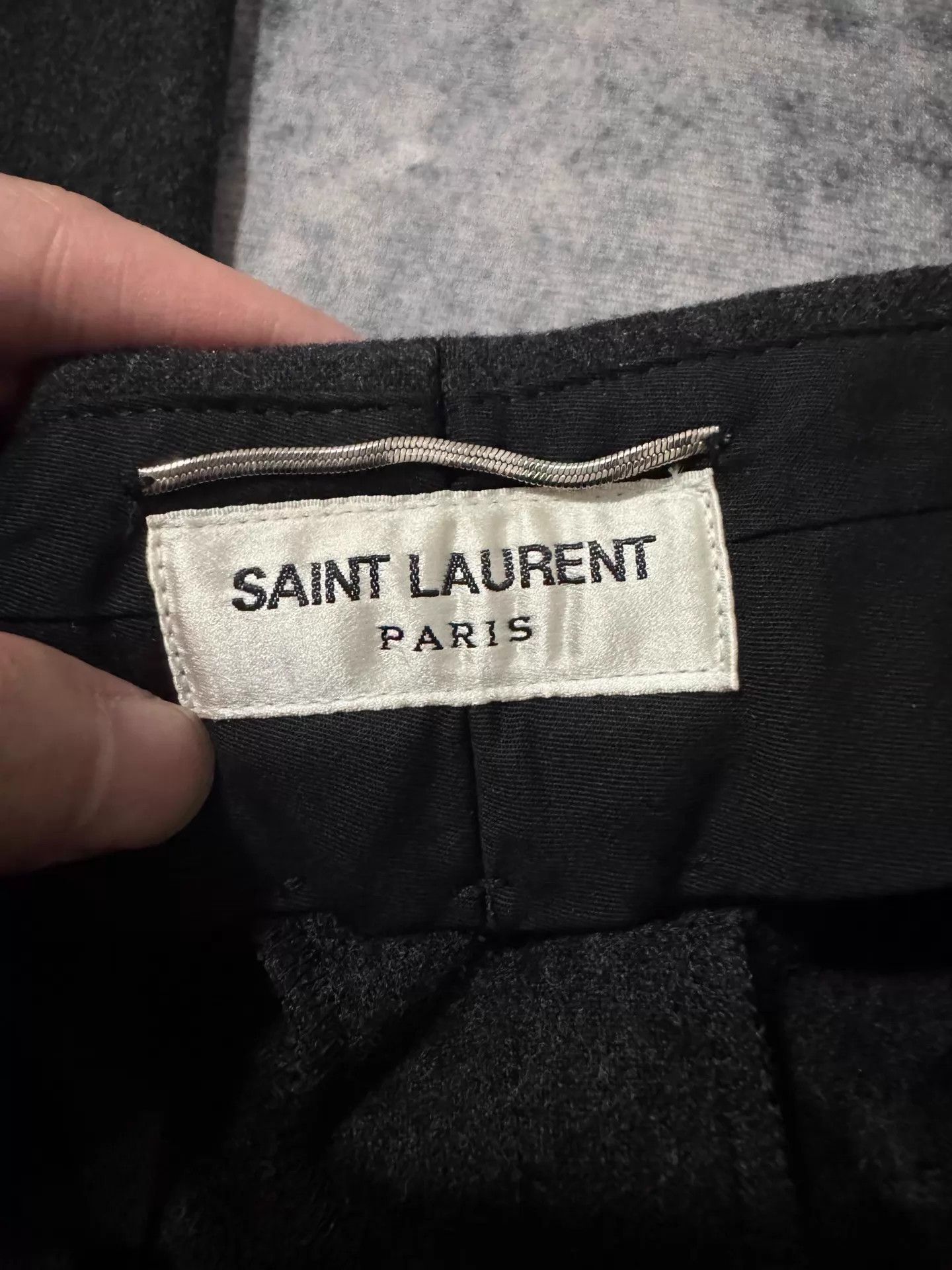 Saint Laurent Paris SLP 15FW Black/Gray Straight Wool Trousers 46 Size US 30 / EU 46 - 6 Thumbnail