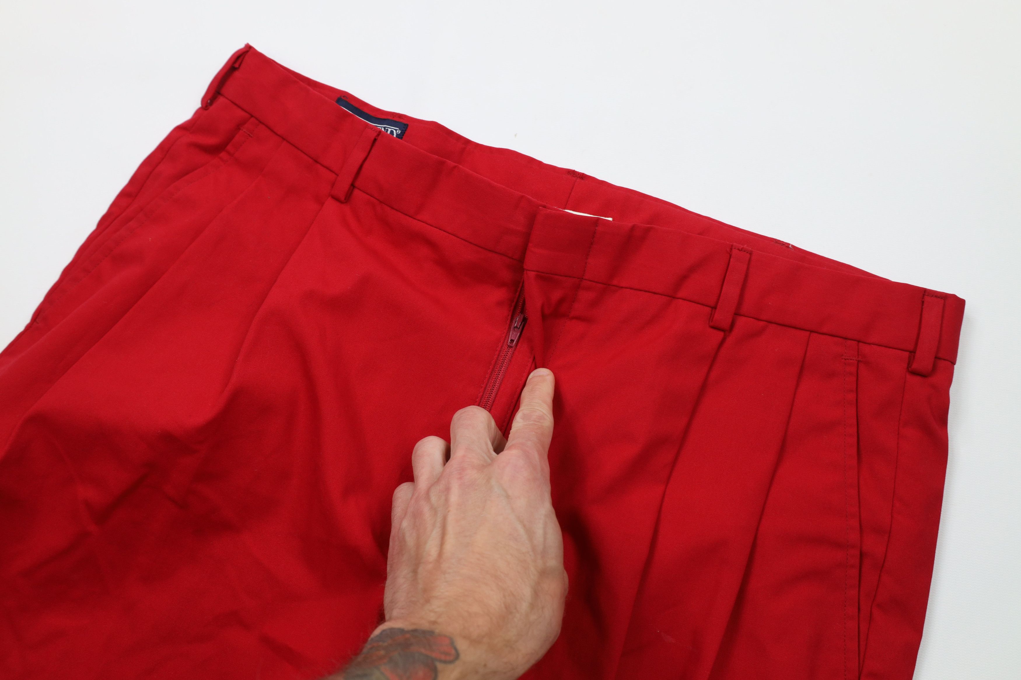 Lands' End Vintage 70s Lands End Cuffed Wide Leg Chino Pant Red USA Size US 38 / EU 54 - 8 Thumbnail