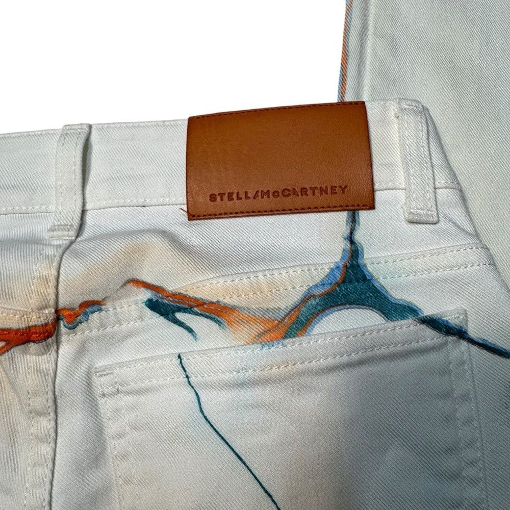 Stella McCartney Stella McCartney Mid Rise Marble Print White Jeans Made In Size 24" / US 00 / IT 34 - 9 Thumbnail
