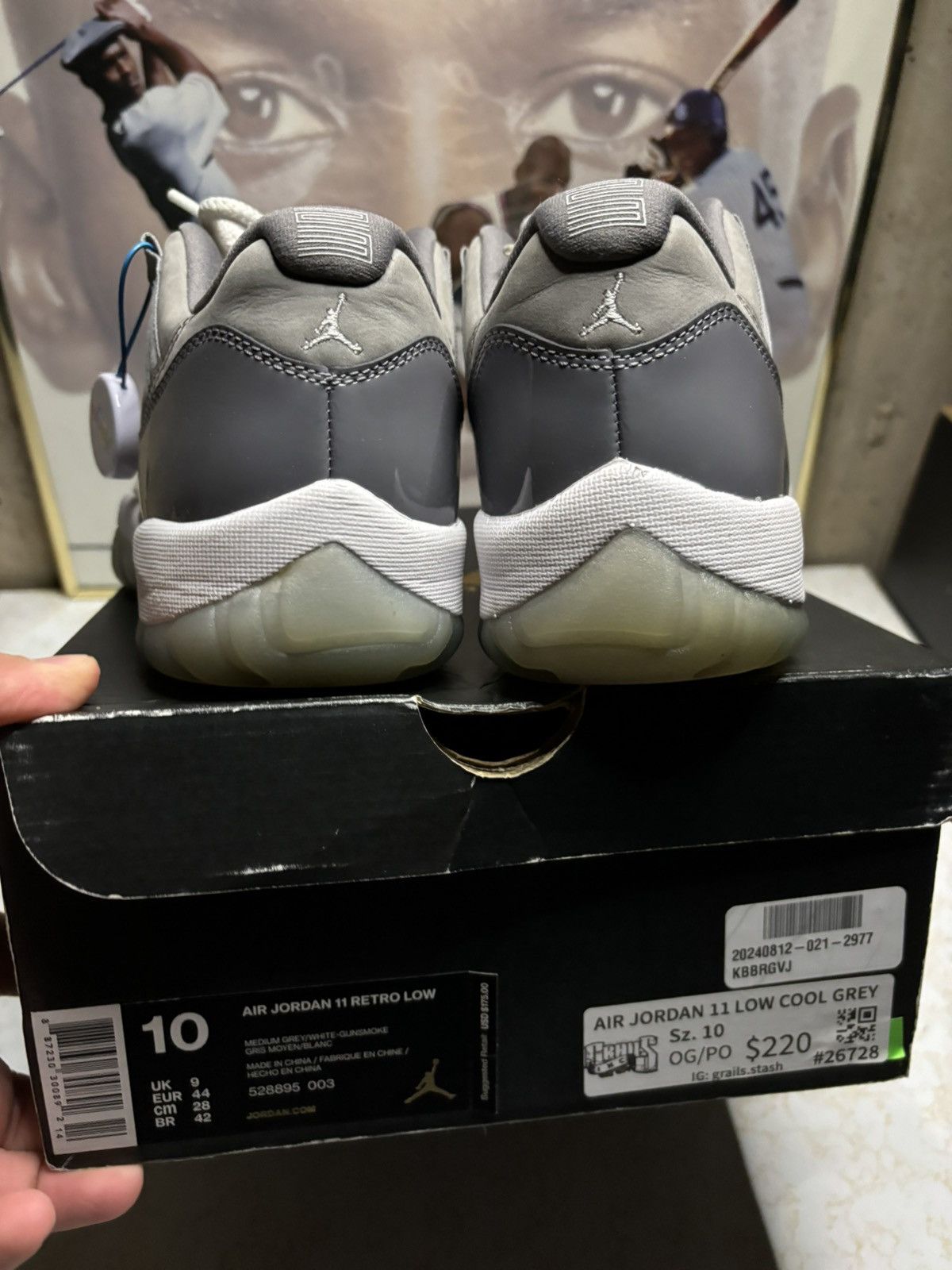 Jordan Brand Air Jordan 11 Retro Low Cool Grey 2018 Size US 10 / EU 43 - 6 Thumbnail