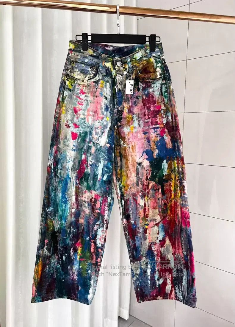 Acne Studios Acne Studios Wide Leg Graffiti Denim Pants Size 42" / US 20 - 1 Thumbnail