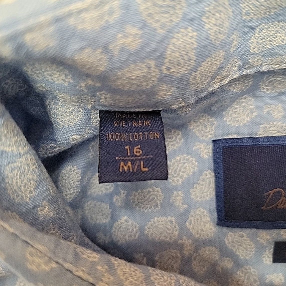 David Donahue David Donahue Shirt Mens 16 M/L Blue Micro Paisley Long Sleeve Dress Casual Shirt Size US L / EU 52-54 / 3 - 5 Thumbnail
