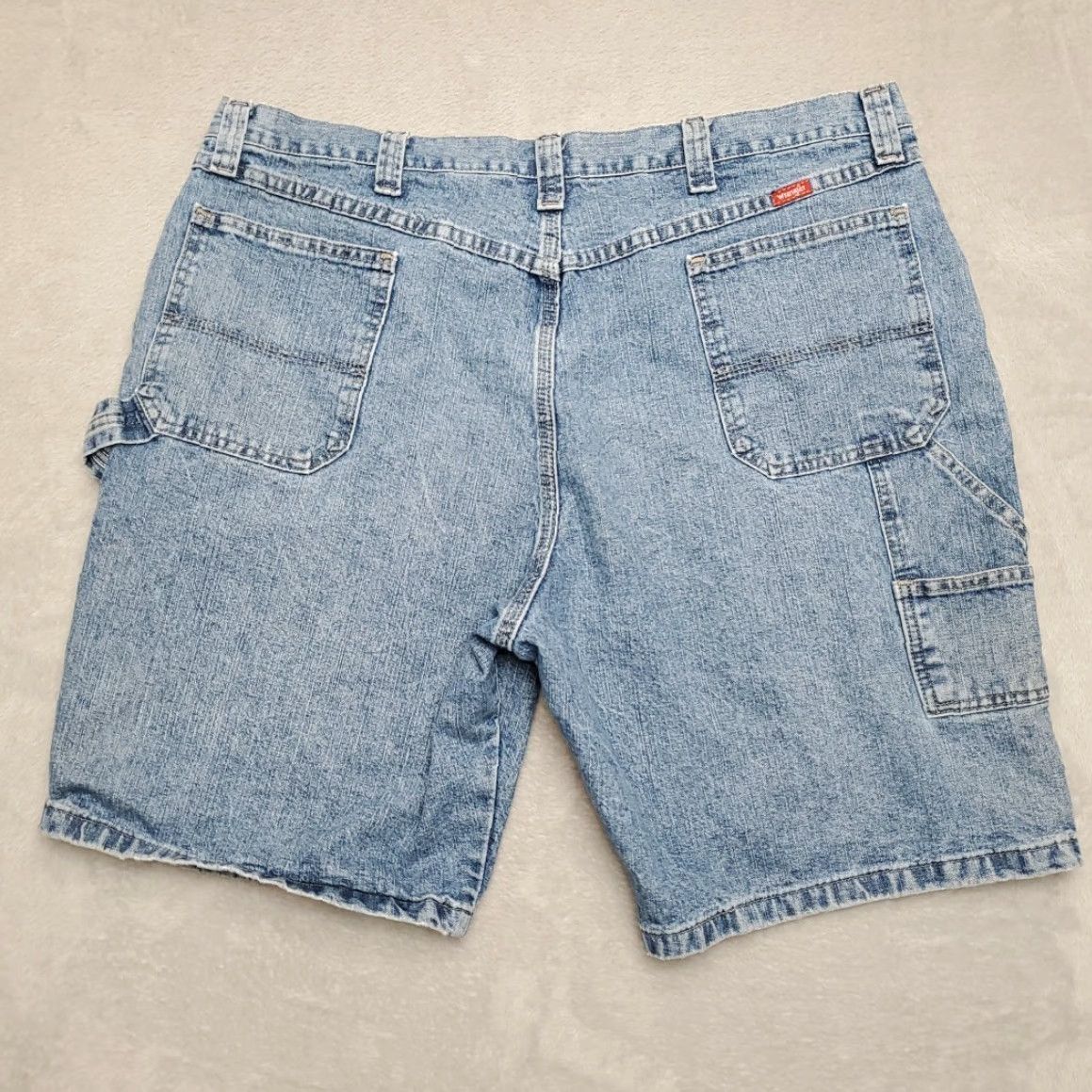 Wrangler Wrangler Shorts Men 42 Blue Denim Carpenter Loops Cargo Pocket Cotton Retro Y2K Denim Casual Mens Size US 42 / EU 58 - 5 Thumbnail