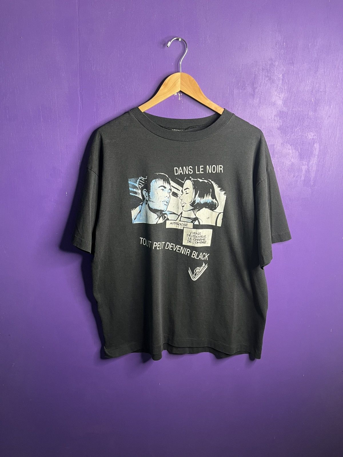 Vintage Vintage 90s Tout Peut devenir black French play t-shirt Size US XL / EU 56 / 4 - 1 Thumbnail