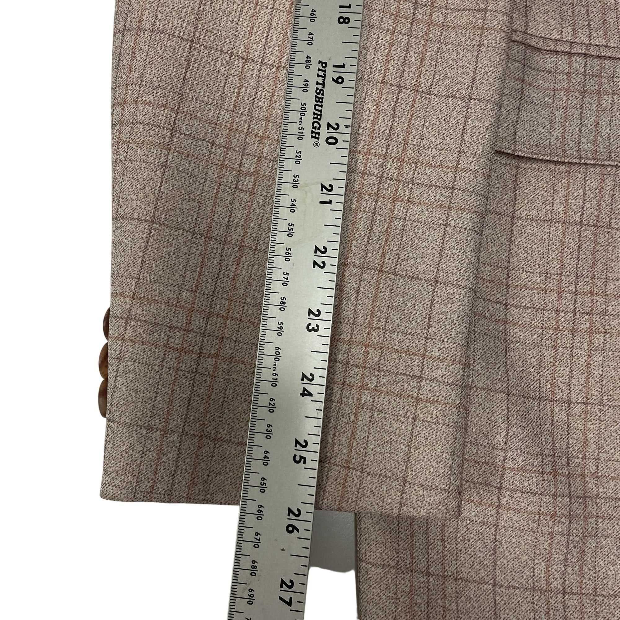 Sears Vtg Sears MOD Brown Sport Coat APRICOT PEACH Jacket Size 40R - 8 Thumbnail