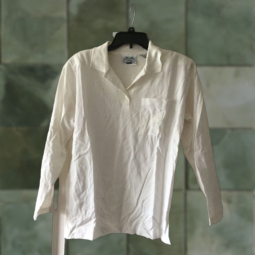 Vintage Ladies The Villager Sport Pullover Top White with Collar Size Small Size S / US 4 / IT 40 - 1 Thumbnail
