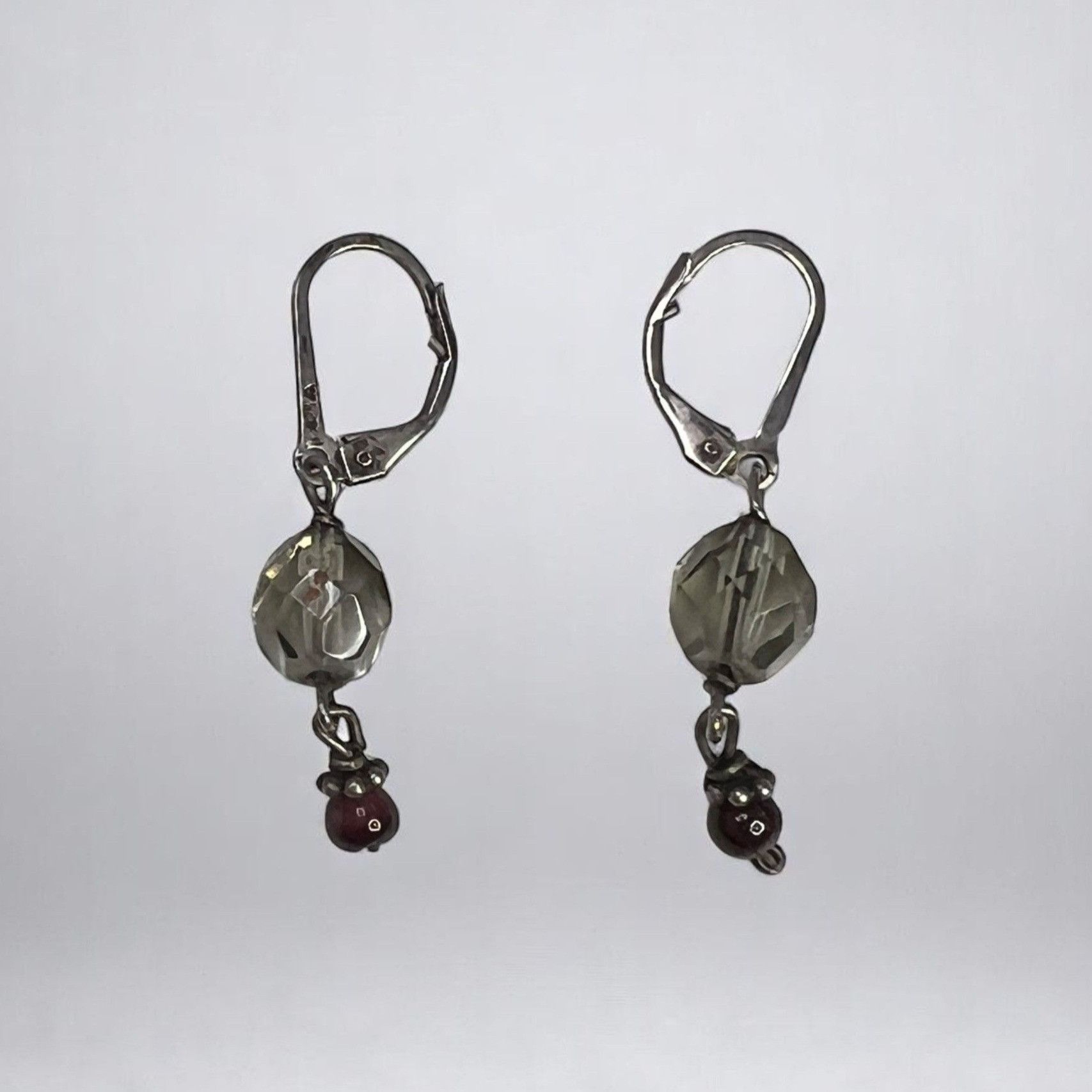 Designer Vintage Silver-Tone Drop Earrings With Faceted Beads Size ONE SIZE - 5 Thumbnail