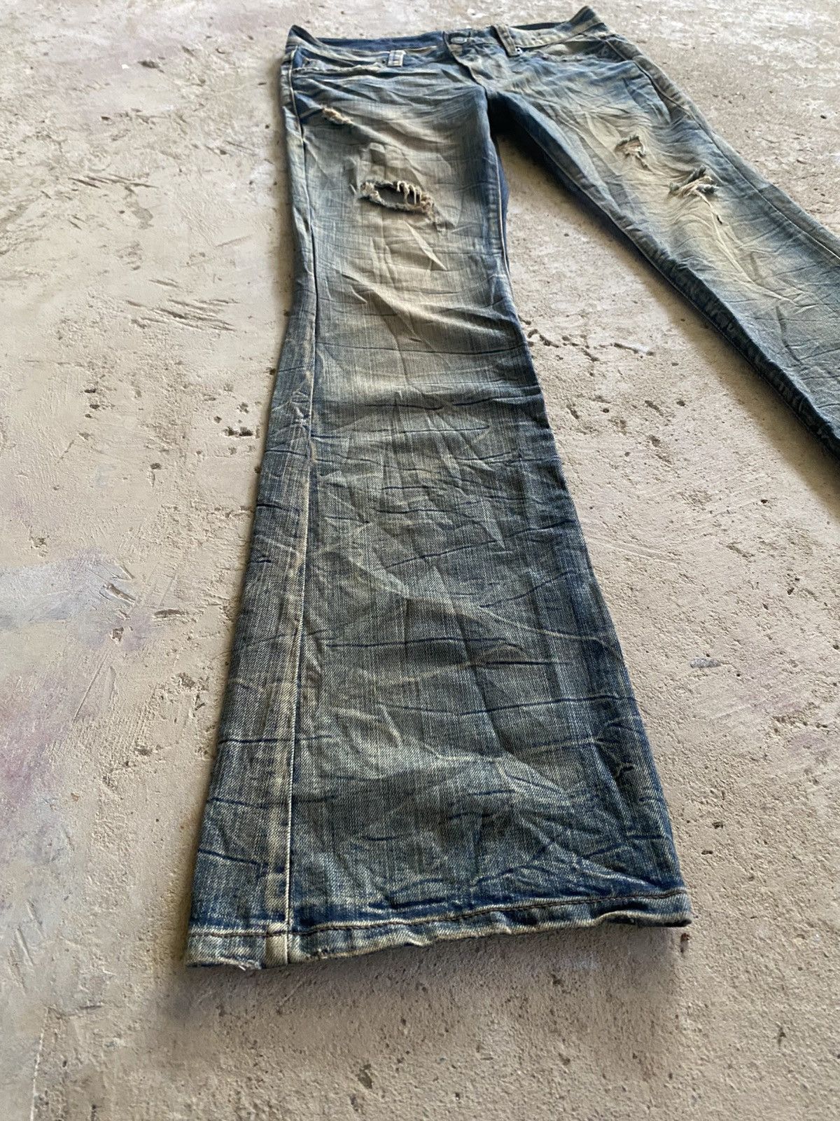 Tornado Mart Agate Label Rusty Whiskers Flare Denim Size US 31 - 5 Thumbnail