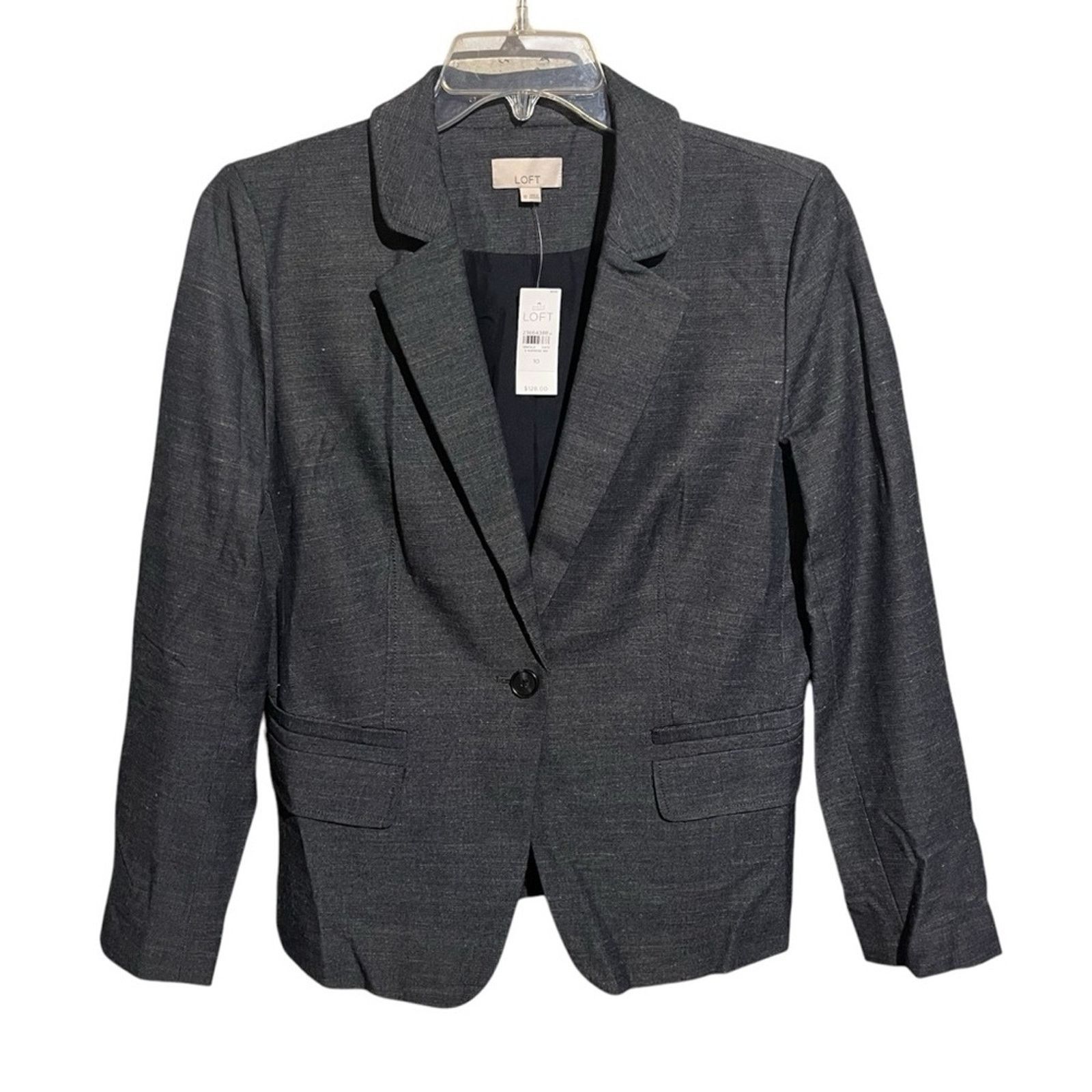 Ann Taylor Ann Taylor LOFT Chambray One Button Blazer Blue NWT Size 10 Size L / US 10 / IT 46 - 1 Thumbnail