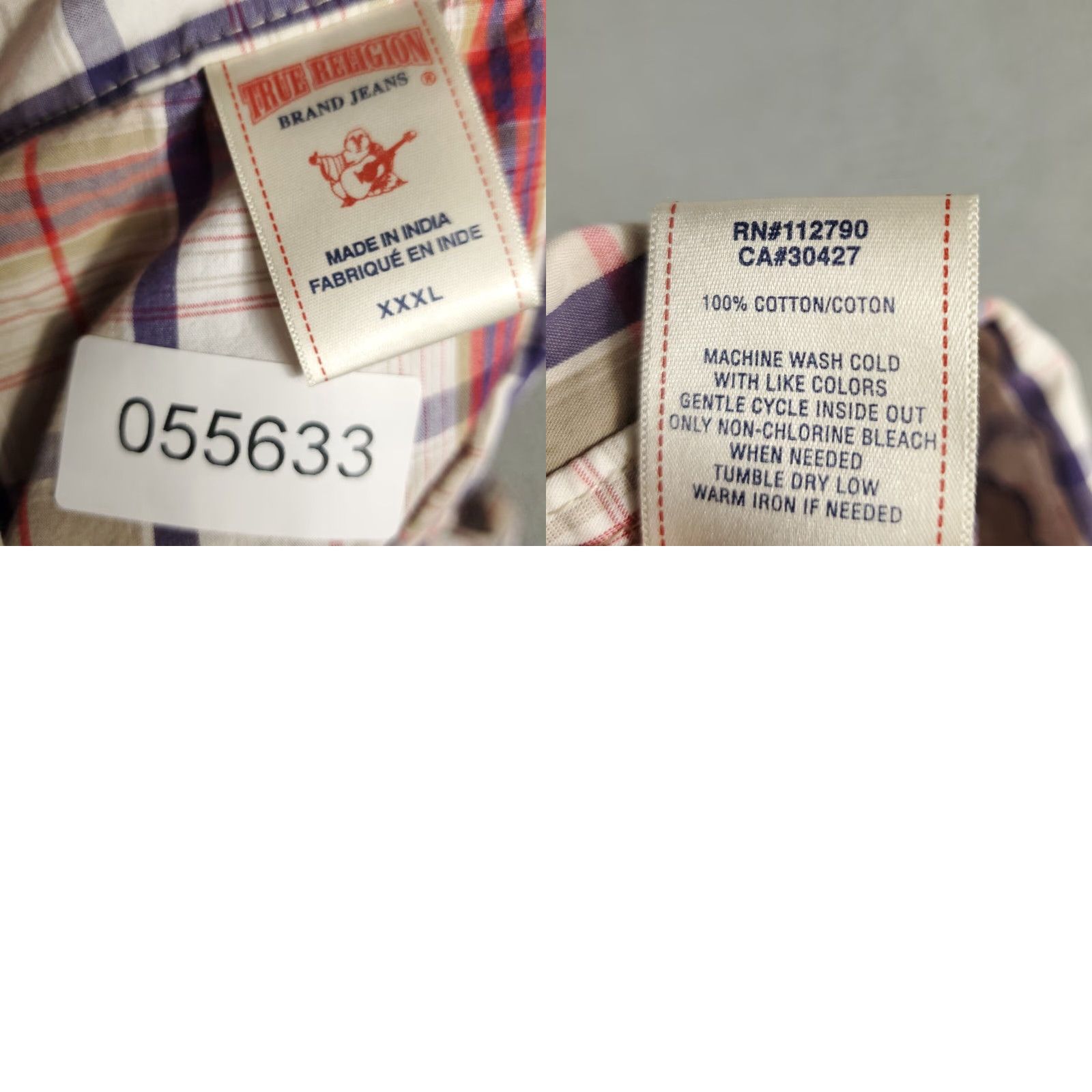 True Religion VINTAGE True Religion Shirt Men 3XL Cotton Plaid Long Sleeve Button Up Modern Size US XXL / EU 58 / 5 - 8 Thumbnail