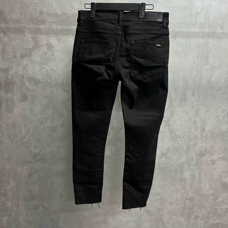 Amiri Amiri Black Patch Design KneeRipped Jeans-2506 Size US 32 / EU 48 - 2 Thumbnail