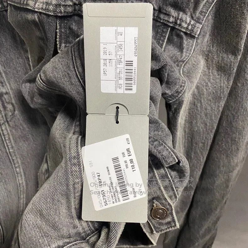 Balenciaga Balenciaga Black Gray Logo Denim Jacket. Size US M / EU 48-50 / 2 - 8 Thumbnail