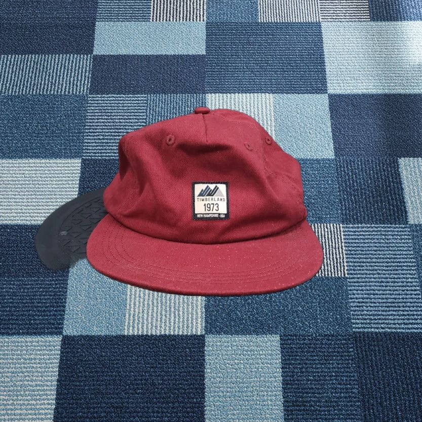 Timberland Timberland Cap Mens One Size Red Snapback Flat Brim Outdoor Hat Size ONE SIZE - 1 Thumbnail