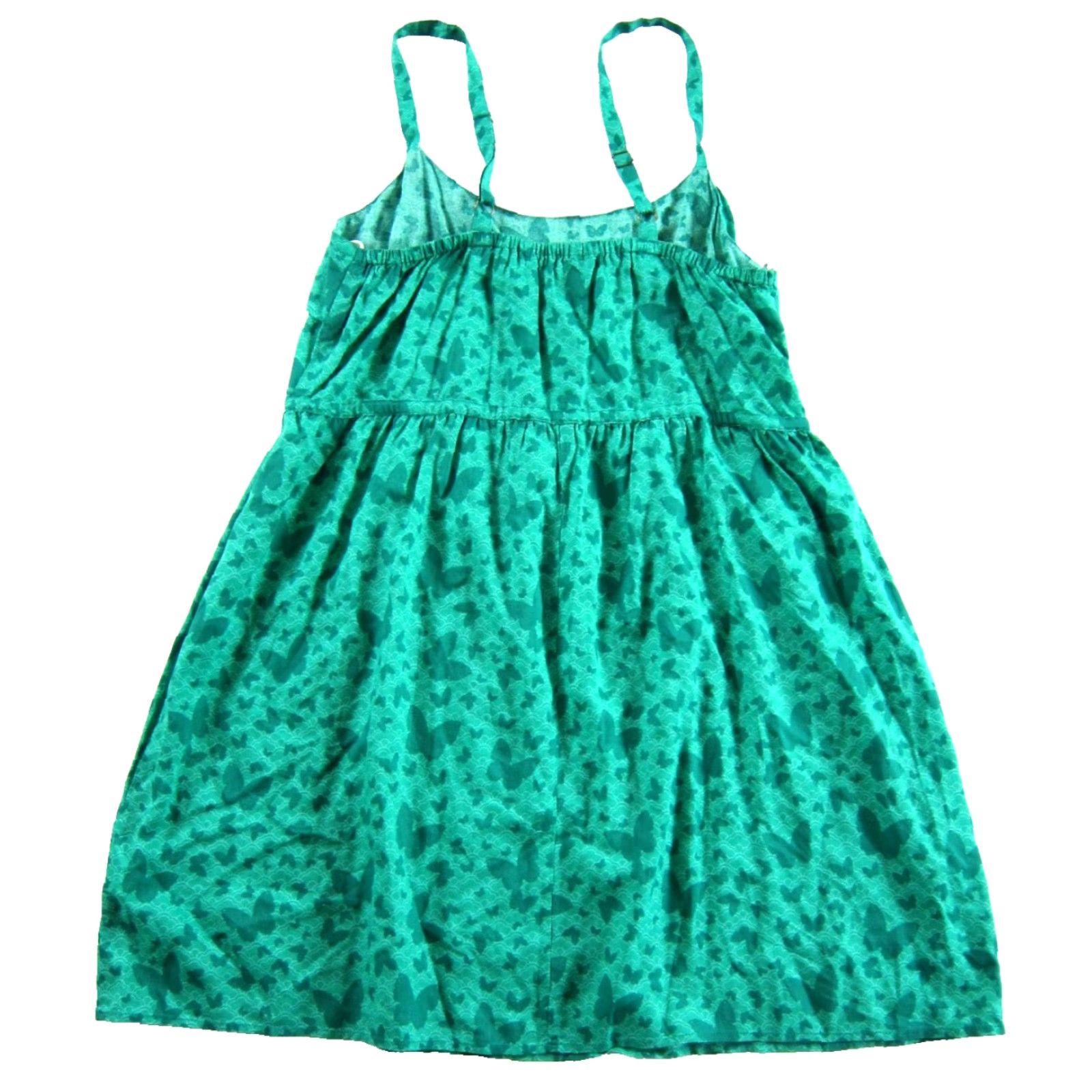 Vintage CLOCK HOUSE Rayon Green Butterfly Sheath Tank Sun Dress Woman Size 44 Large Size L / US 10 / IT 46 - 2 Thumbnail