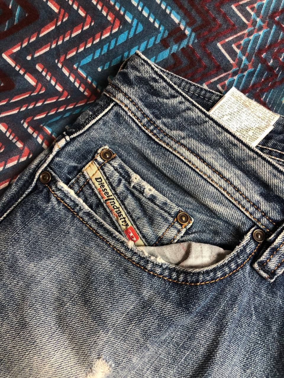 Diesel × Vintage Vintage Y2K Diesel Washed Distressed Denim Jeans Slim Size US 33 - 10 Thumbnail