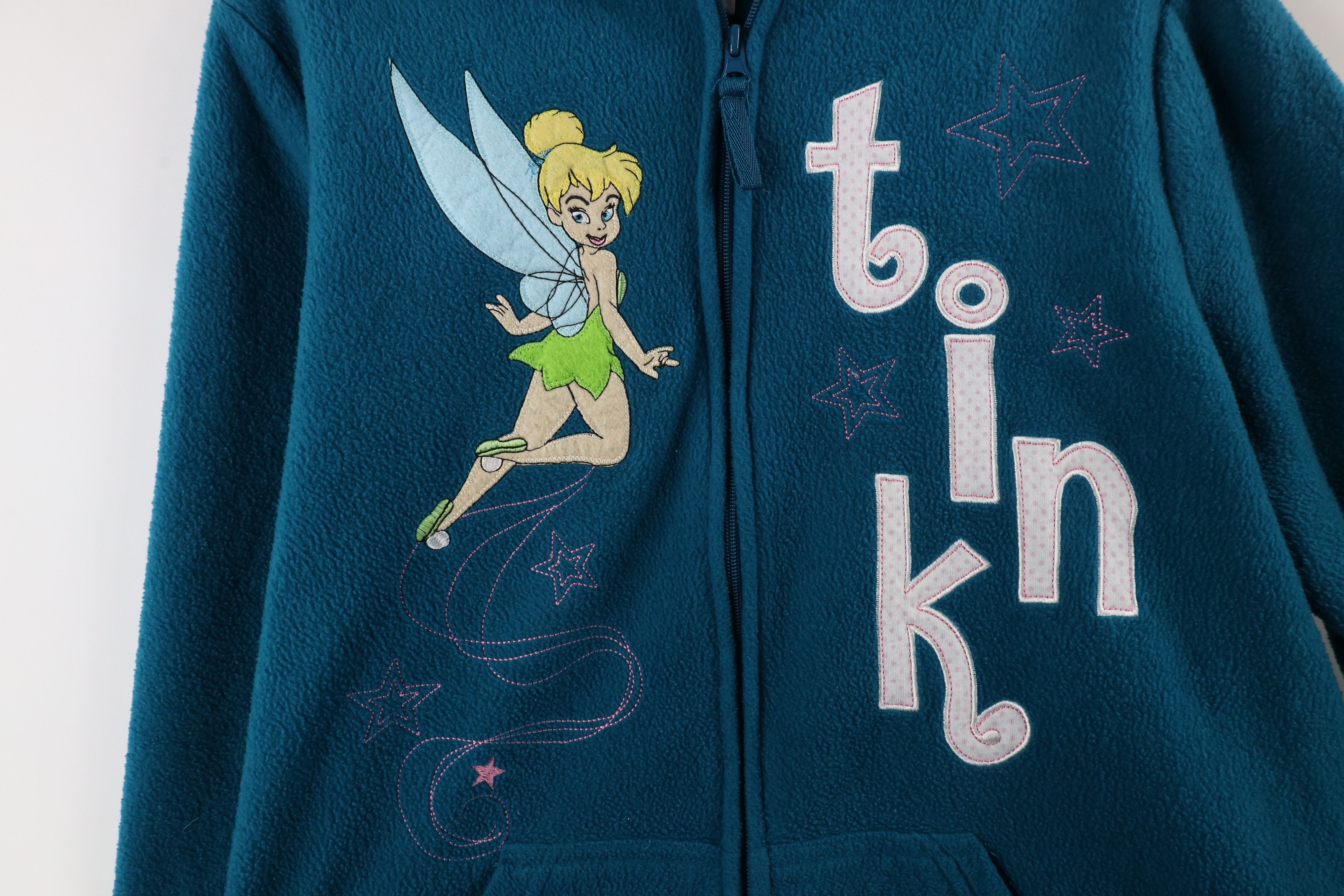 Disney × Vintage Vintage Disney Spell Out Tinker Bell Full Zip Fleece Hoodie Size L / US 10 / IT 46 - 4 Thumbnail
