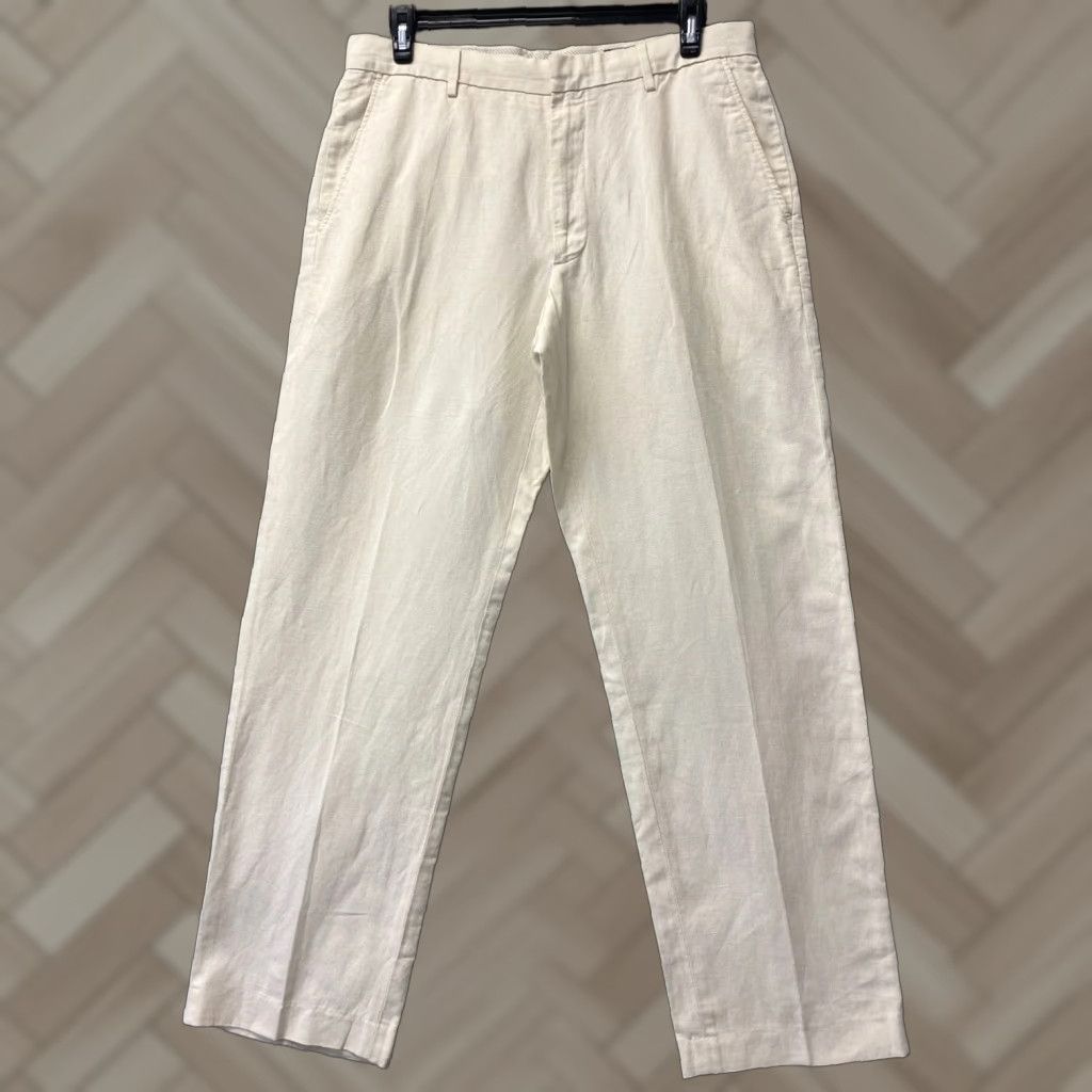 Banana Republic Banana Republic Pants Men's 36x34 Beige Flat Front Straight Casual Workwear Size US 36 / EU 52 - 1 Thumbnail