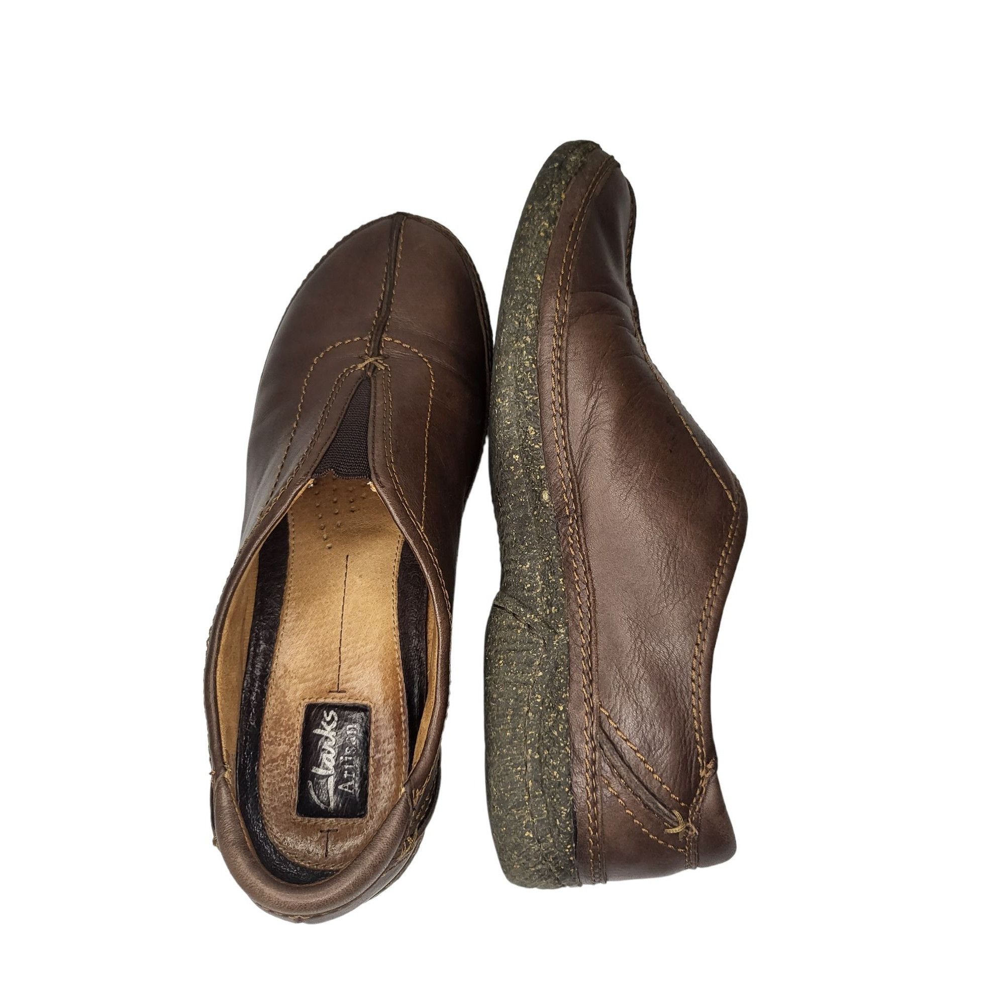 Clarks Clarks Hailey Stork Shoes Women Sz 8.5 Slip On Brown Leather Size US 8.5 / IT 38.5 - 5 Thumbnail