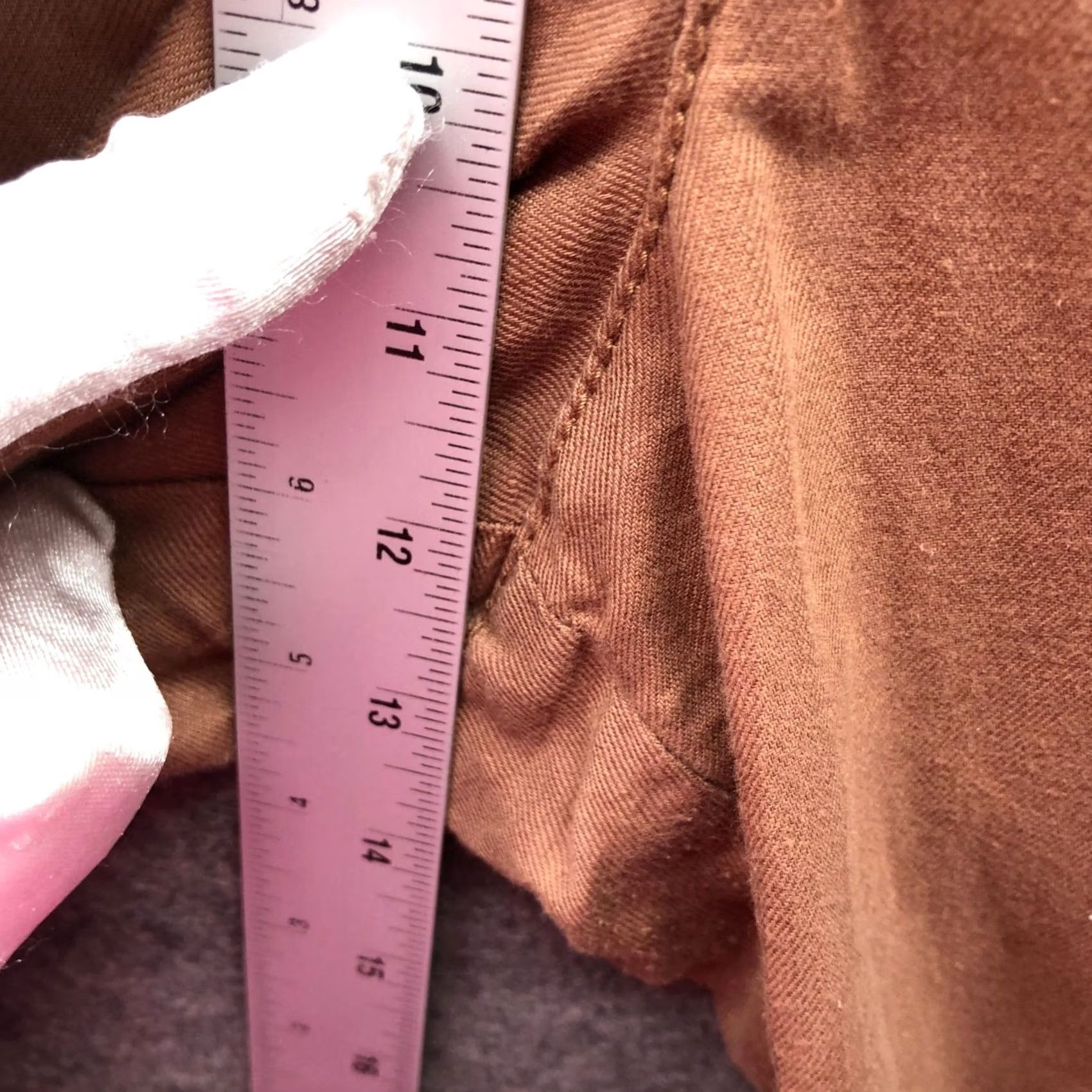 Loft VINTAGE Vogue? Loft Cotton Linen Tie Waist Pants Womens 12P Tan Brown Pleated Front Cropped Size 34" / US 12 / IT 48 - 7 Thumbnail