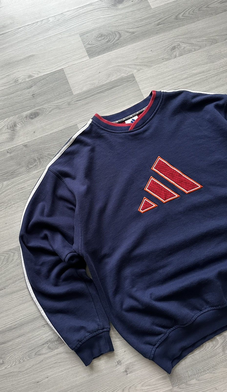 Adidas Vintage oversize sweatshirt Adidas 90s big logo Size US L / EU 52-54 / 3 - 3 Thumbnail