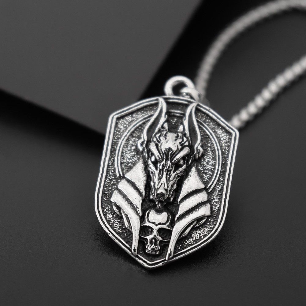 Vintage Retro Egyptian Anubis Wolf Head Necklace Size ONE SIZE - 2 Thumbnail