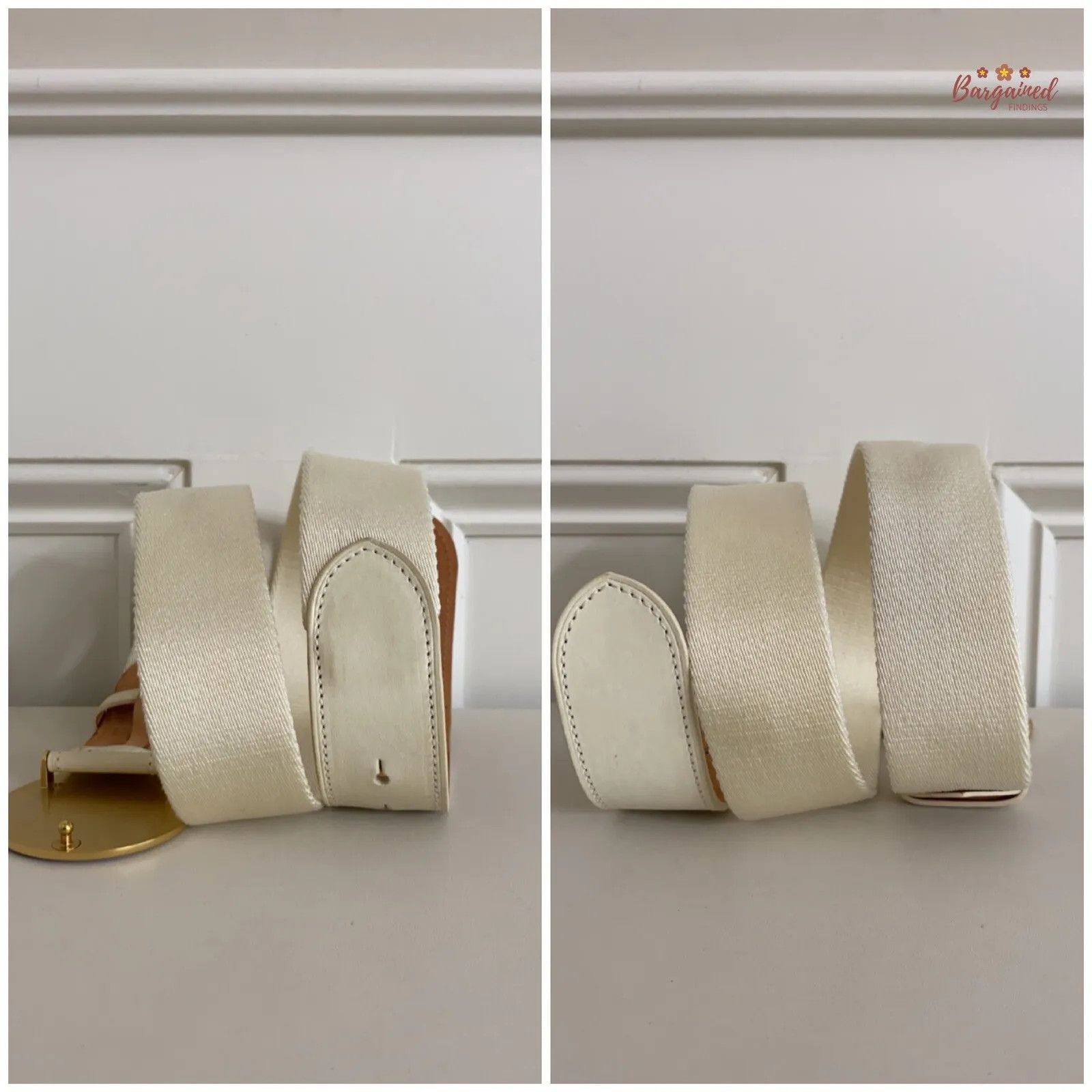 Louis Vuitton Louis Vuitton Cream Canvas Leather Boat Cruise Buckle Belt Size 34 - 10 Thumbnail