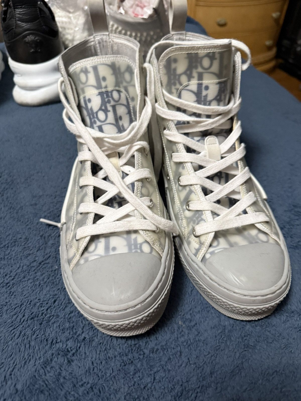 Dior Christian Dior high top logo sneakers Size US 9 / EU 42 - 2 Thumbnail