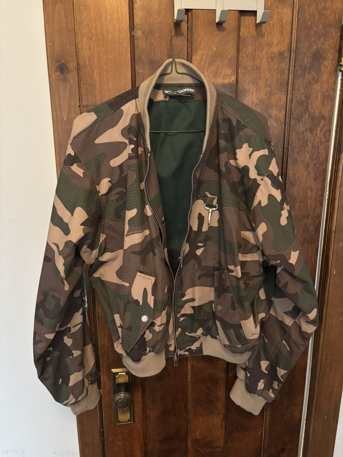 Reese Cooper Khaki Camo Bomber Jacket Size US L / EU 52-54 / 3 - 2 Thumbnail
