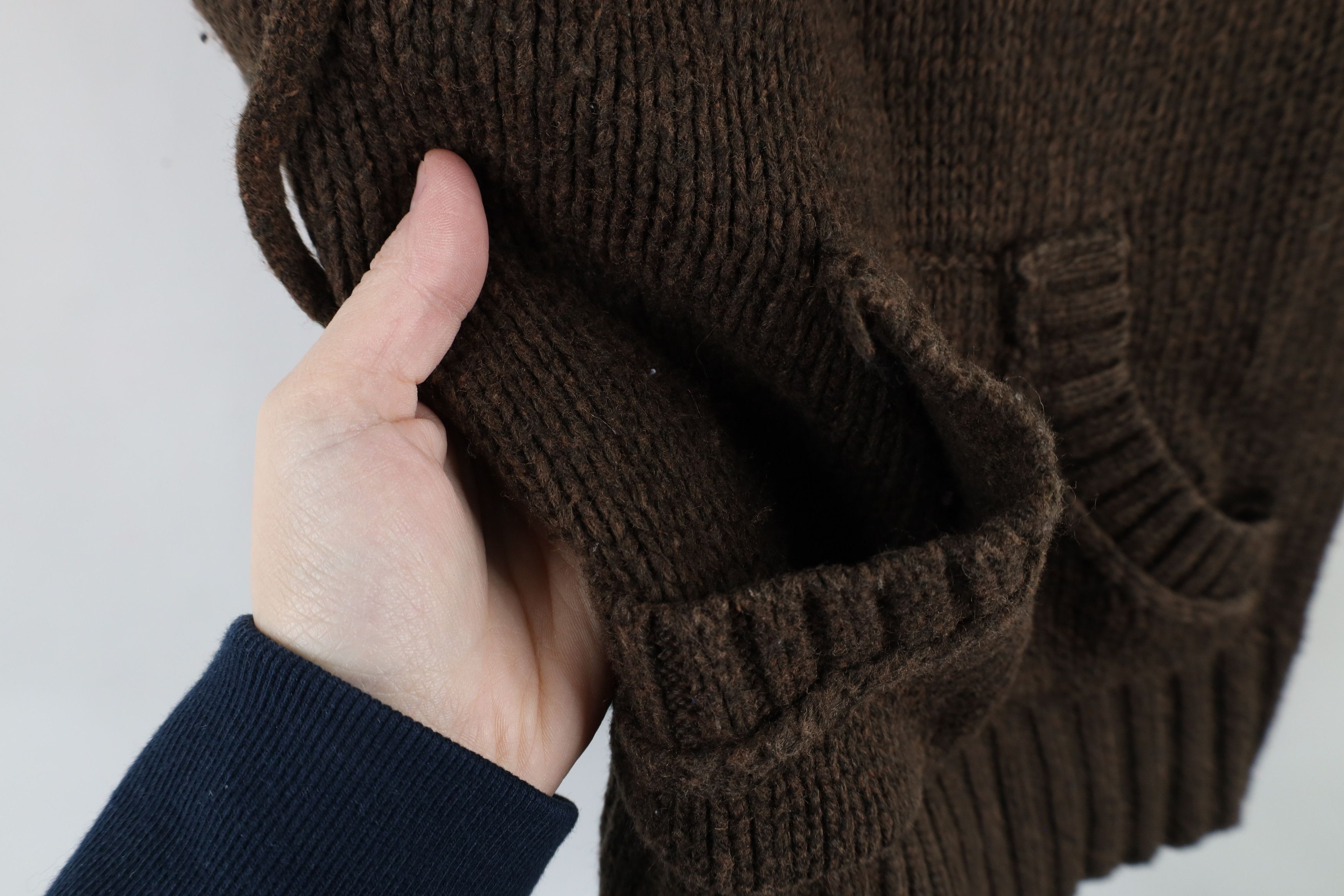 Mossimo × Vintage Vintage 90s Y2K Mossimo Cropped Bella Knit Hoodie Sweater Size XS / US 0-2 / IT 36-38 - 5 Thumbnail