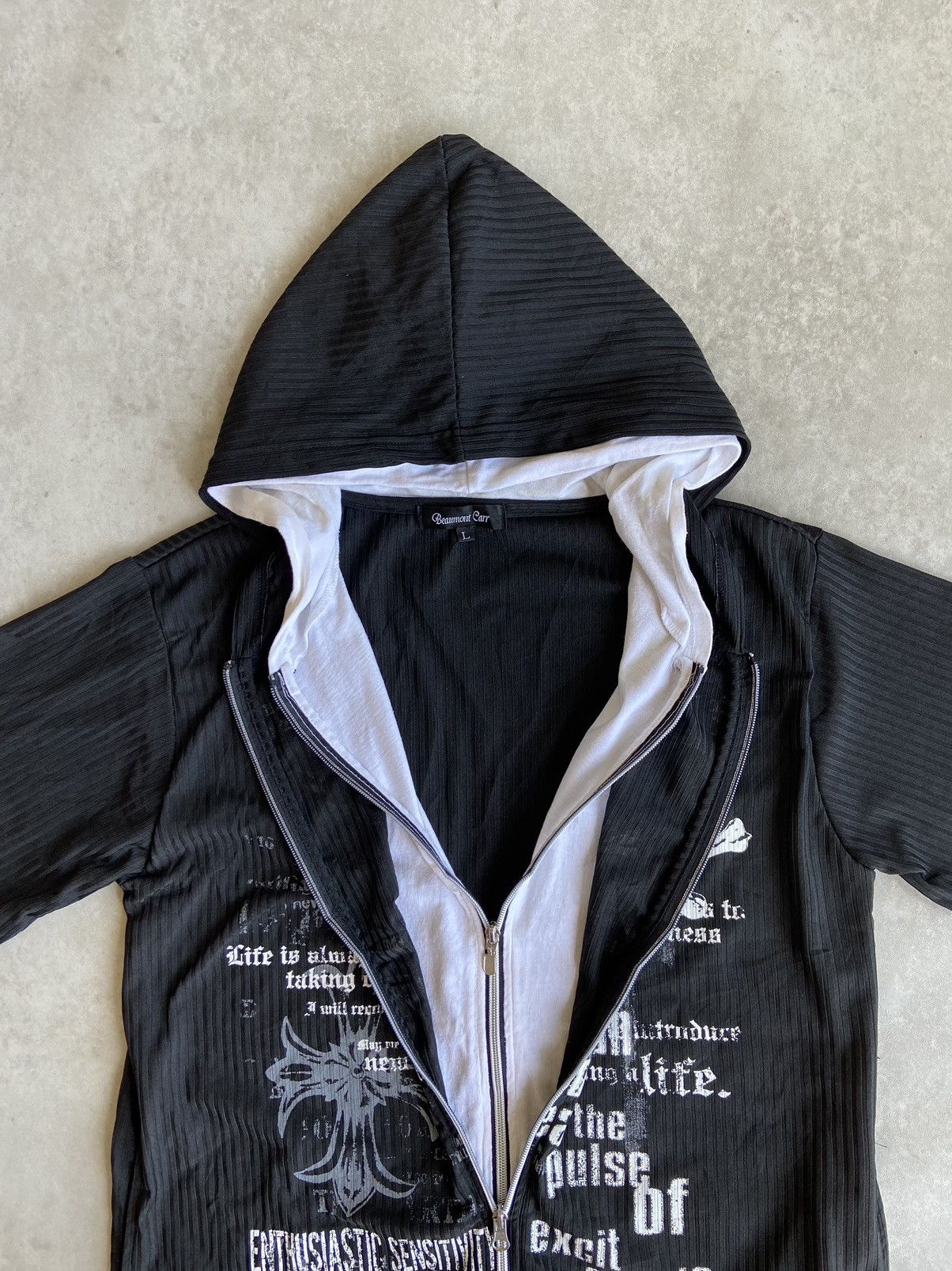 If Six Was Nine × Japanese Brand × Le Grande Bleu (L.G.B.) Beaumont Carr Short Hoodie Ifsixwasnine Style PunkGothc Size US L / EU 52-54 / 3 - 5 Thumbnail