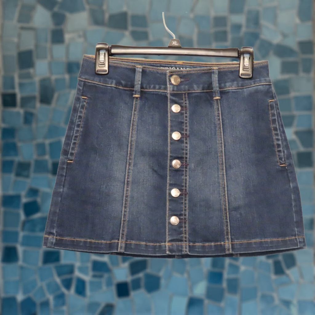 American Eagle Outfitters American Eagle Denim Mini Skirt Blue Button - 2 Pocket Size 26" / US 2 / IT 38 - 1 Thumbnail