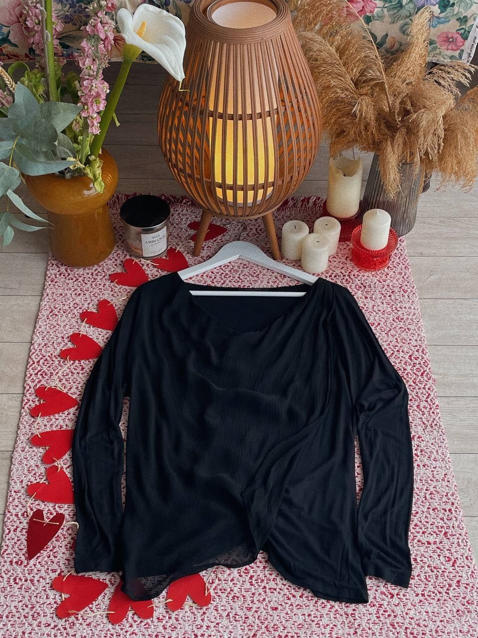 Allsaints AllSaints Long Sleeve Top Black Viscose Tunic Sheer Size S / US 4 / IT 40 - 1 Thumbnail