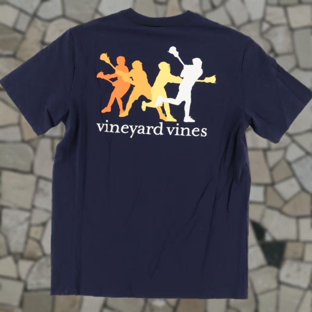 Vineyard Vines Vineyard Vines Lacrosse Solid T-Shirt Navy Blue Men's S Size US S / EU 44-46 / 1 - 1 Thumbnail