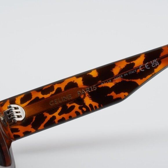 Celine Celine CL40197U 99A Sunglasses Brown Animal Havana Square Size ONE SIZE - 8 Thumbnail
