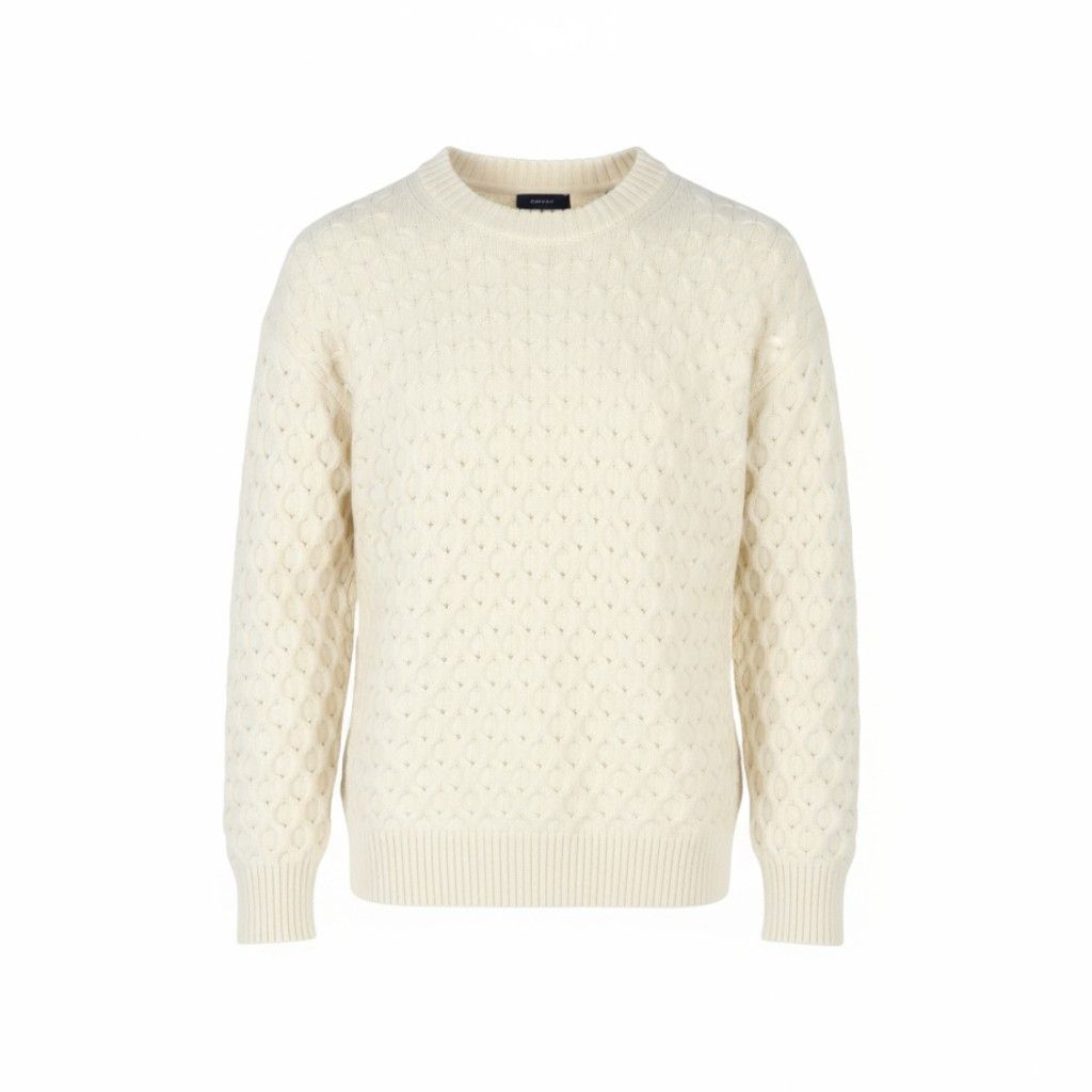 Gant CABLE C-NECK L Cream Wool Blend Jumper 87225 Size L / US 10 / IT 46 - 1 Thumbnail