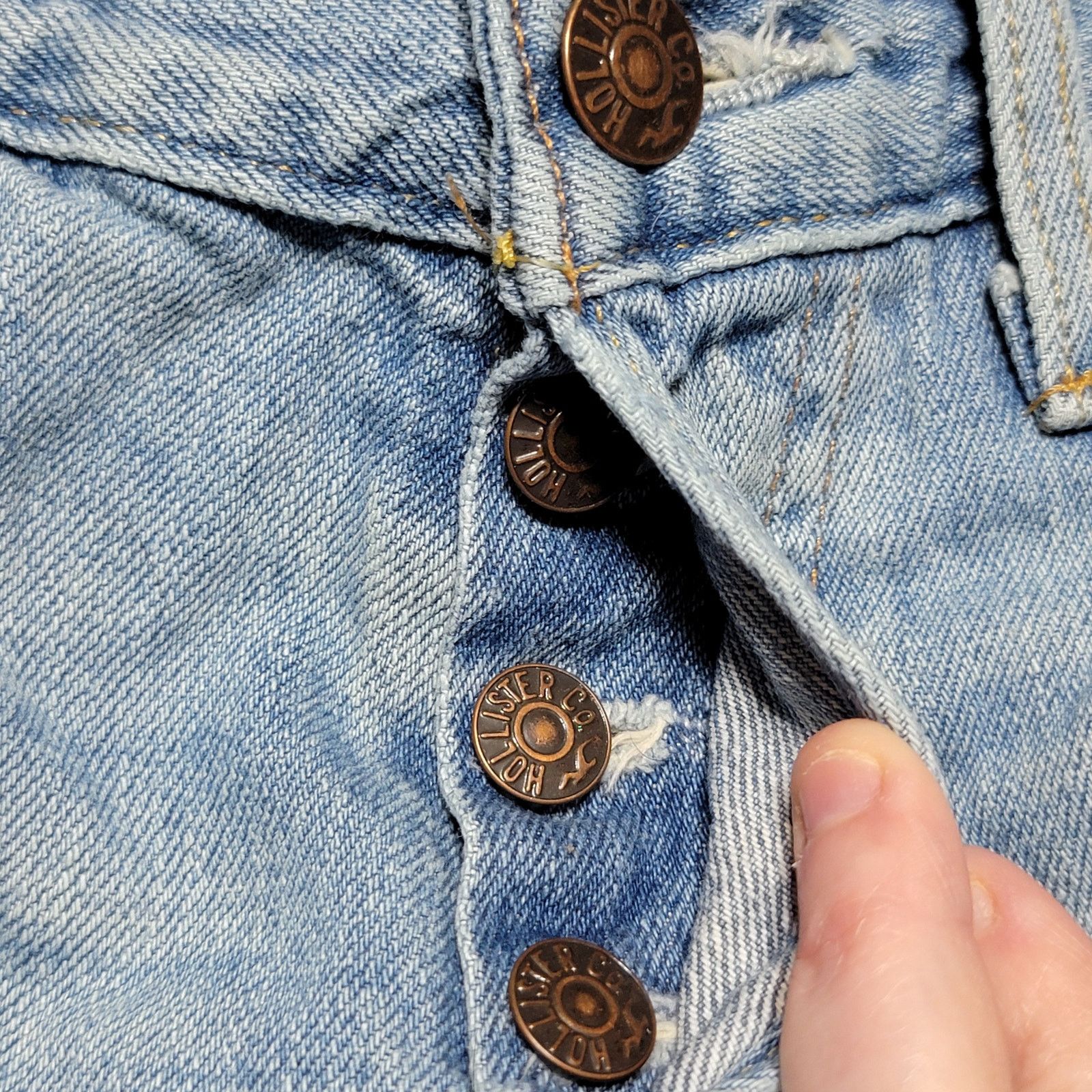 Hollister Hollister Straight Denim Jeans w/ Button Fly -Size W29 X L32 Size 30" / US 8 / IT 44 - 3 Thumbnail
