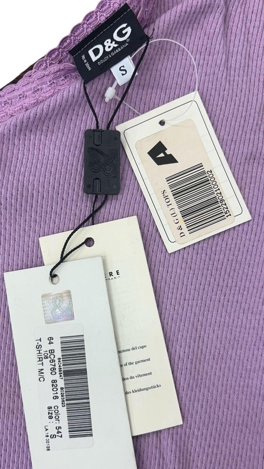 Dolce & Gabbana Archival D&G Ittierre Lavender Ribbed V-Neck Top Size S / US 4 / IT 40 - 5 Thumbnail