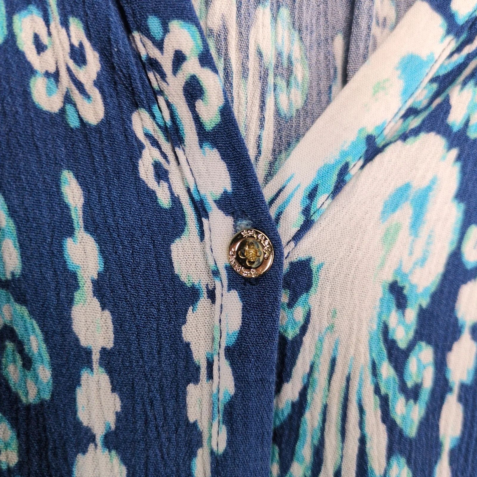 Lilly Pulitzer Lilly Pulitzer Elsa Romper Women's M Long Sleeve Indigo Size 30" / US 8 / IT 44 - 10 Thumbnail