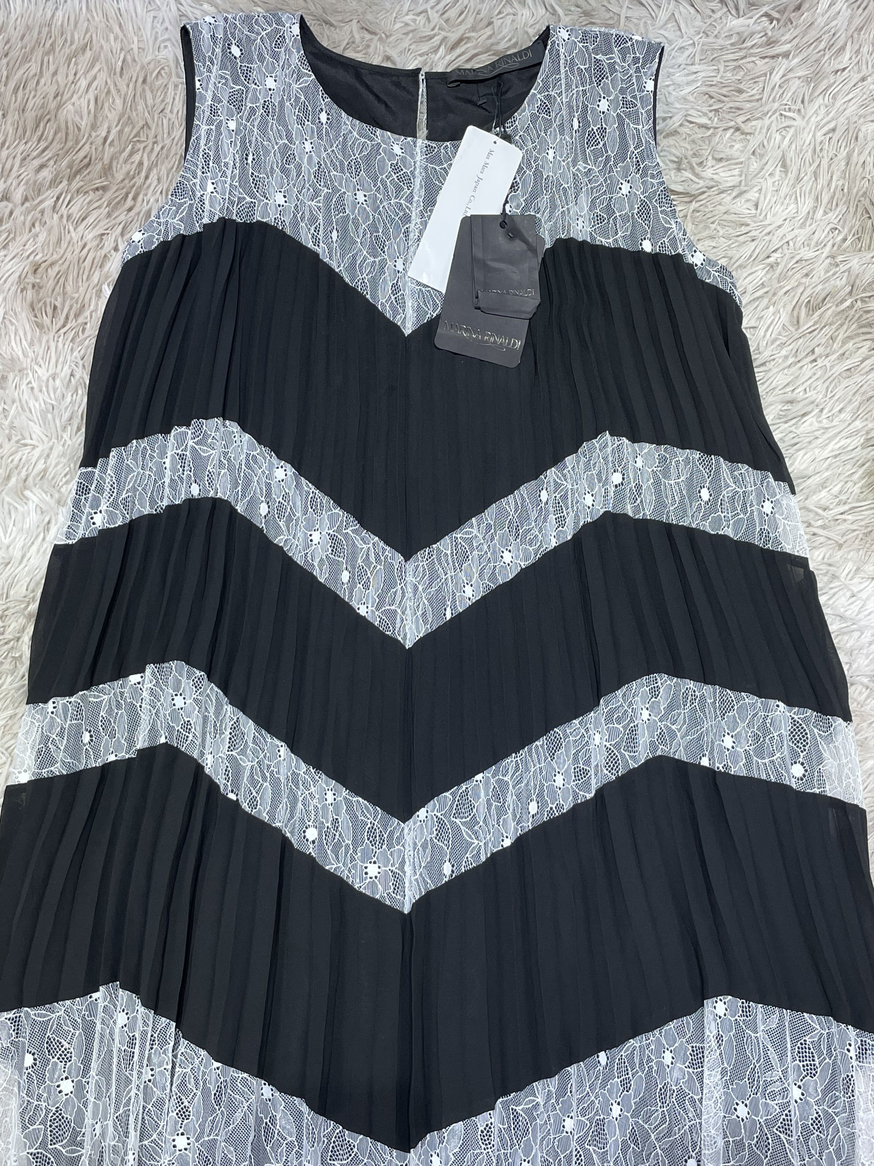 Max Mara MARINA RINALDI Abito Dress Black & White Stripe US 10 Size L / US 10 / IT 46 - 3 Thumbnail