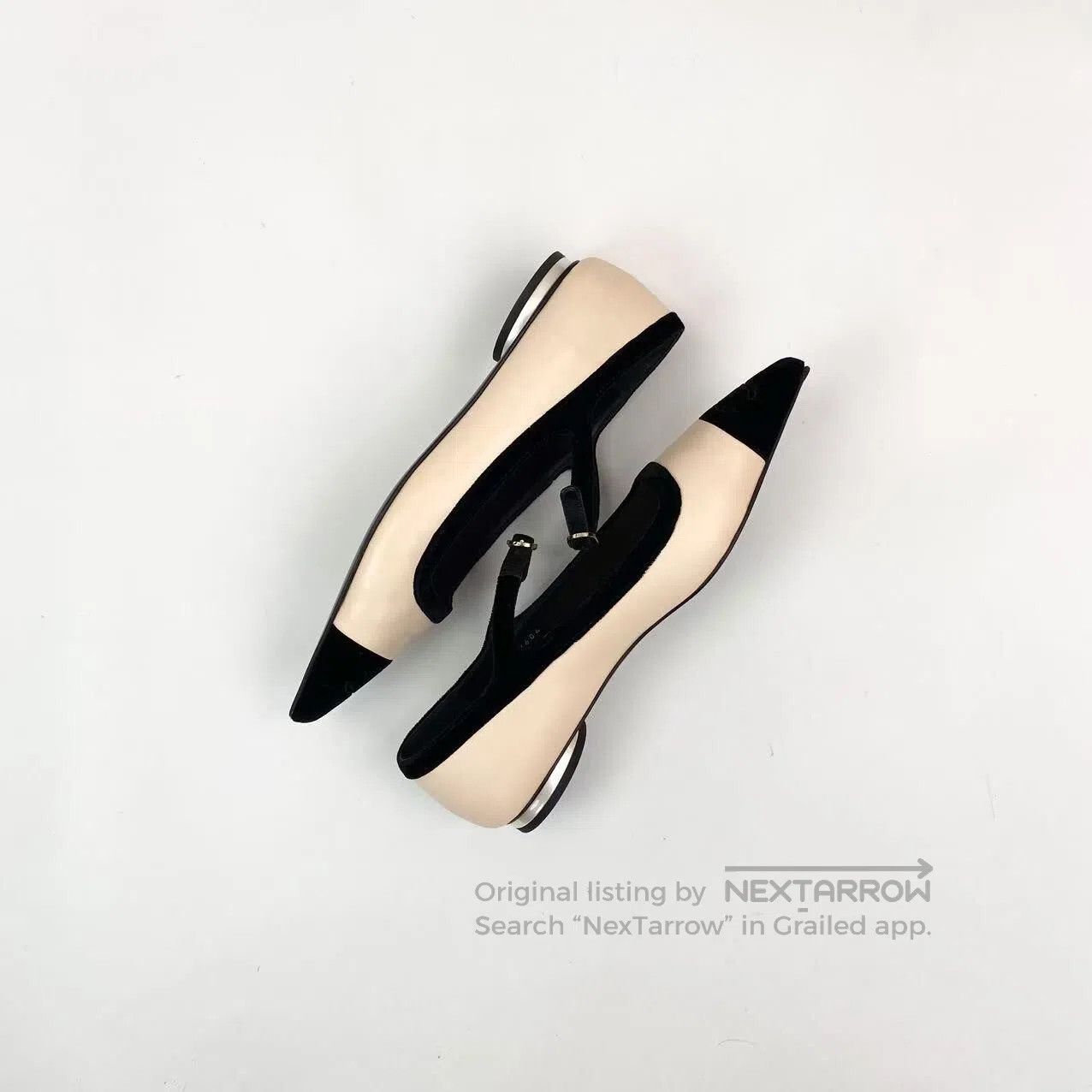 Chanel Chanel Out-of-print nude color-blocking pointed scalp shoe Size US 6 / IT 36 - 4 Thumbnail