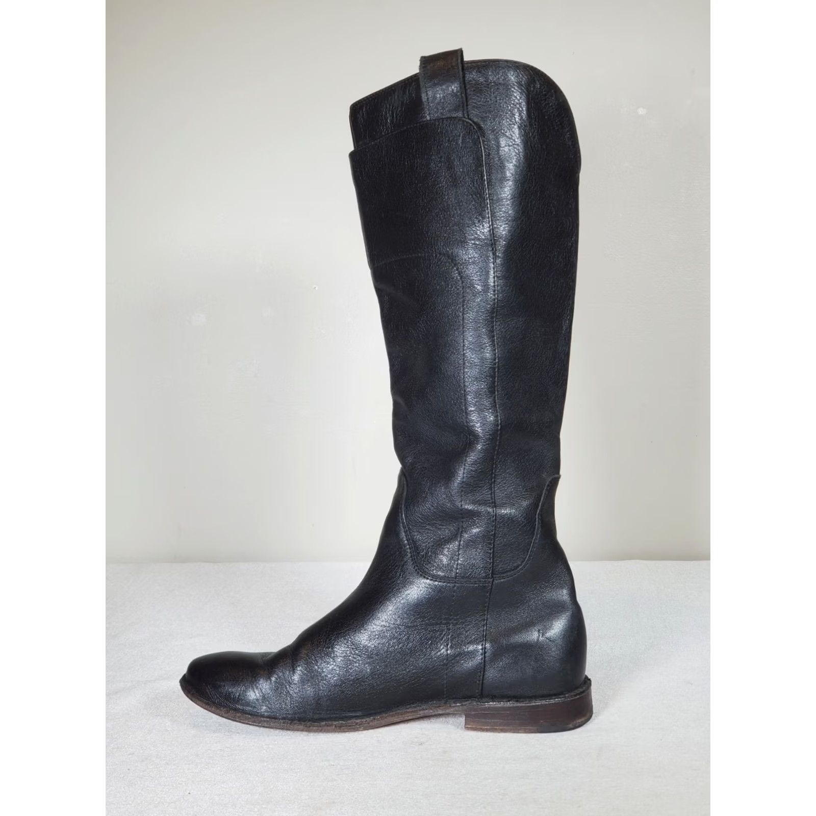 Frye FRYE Paige Tall Riding Boots Black Leather Knee High Mexico 77535 Women's US 7 C Size US 7 / IT 37 - 3 Thumbnail