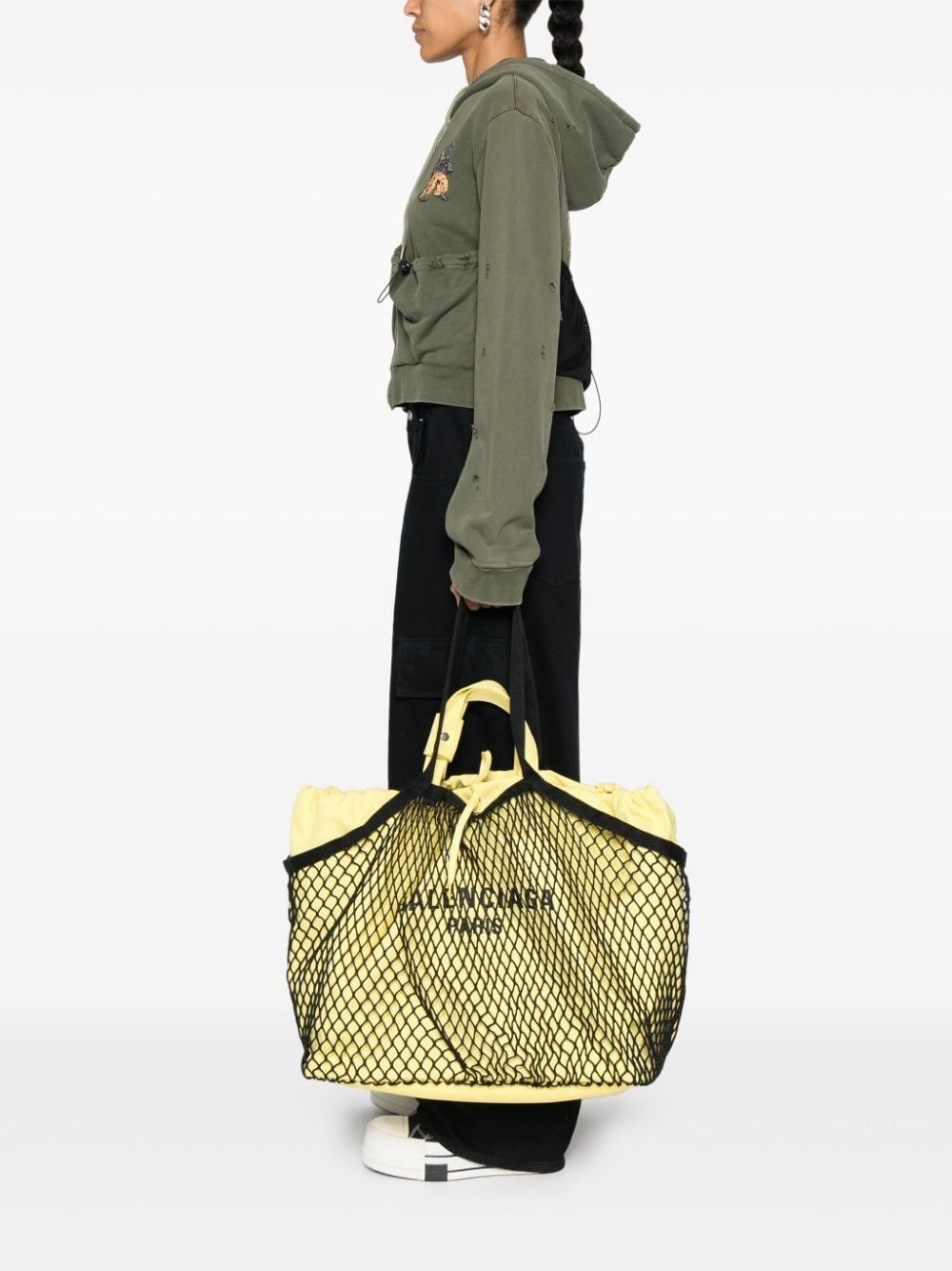 Balenciaga o1bcso1str0525 Size: OS / 24/7 Large Tote Bag Black/Yellow Size ONE SIZE - 2 Thumbnail