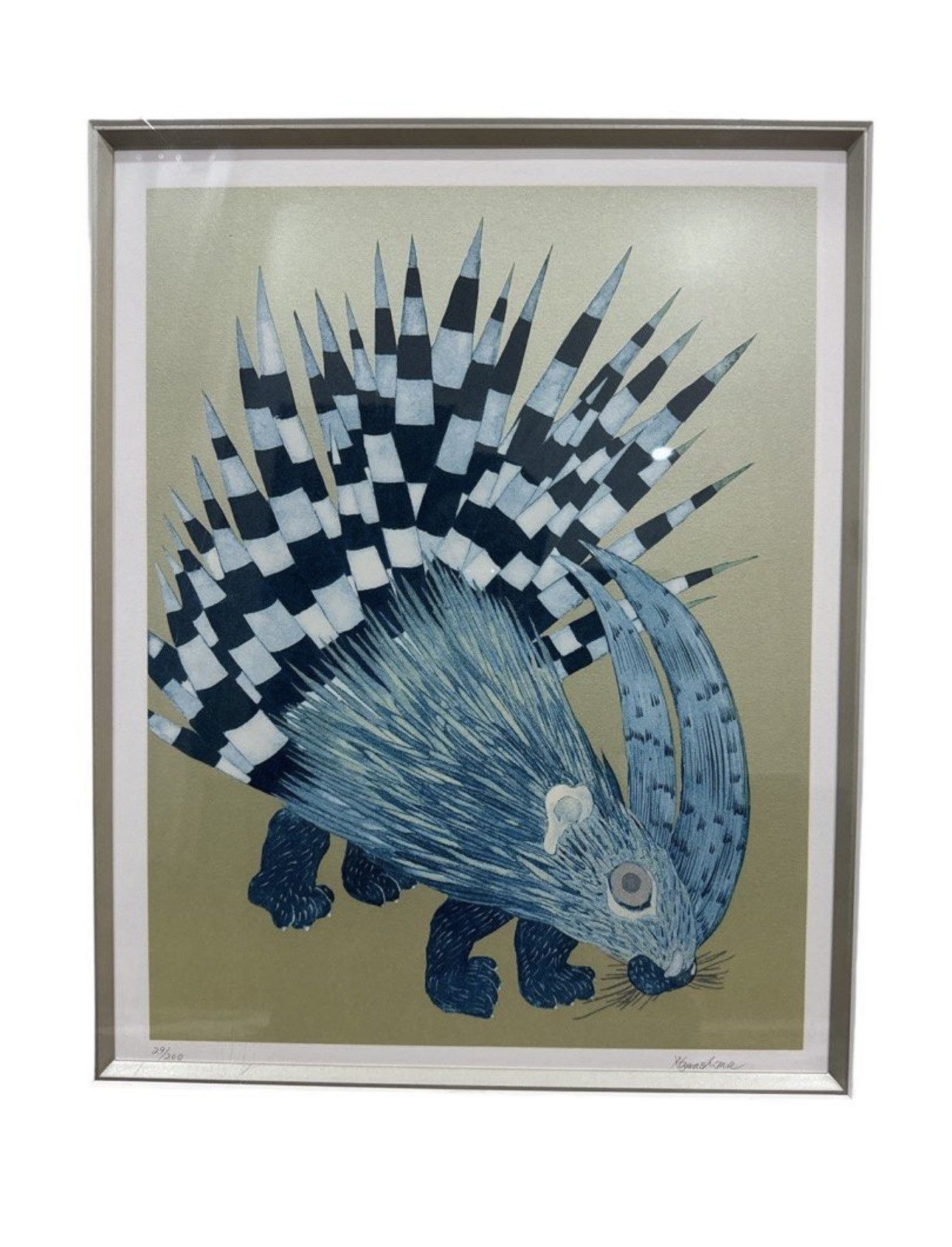 Vintage JUNJI KAWASHIMA 1990s PORCUPINE PAINTING 29/200 Size ONE SIZE - 1 Thumbnail
