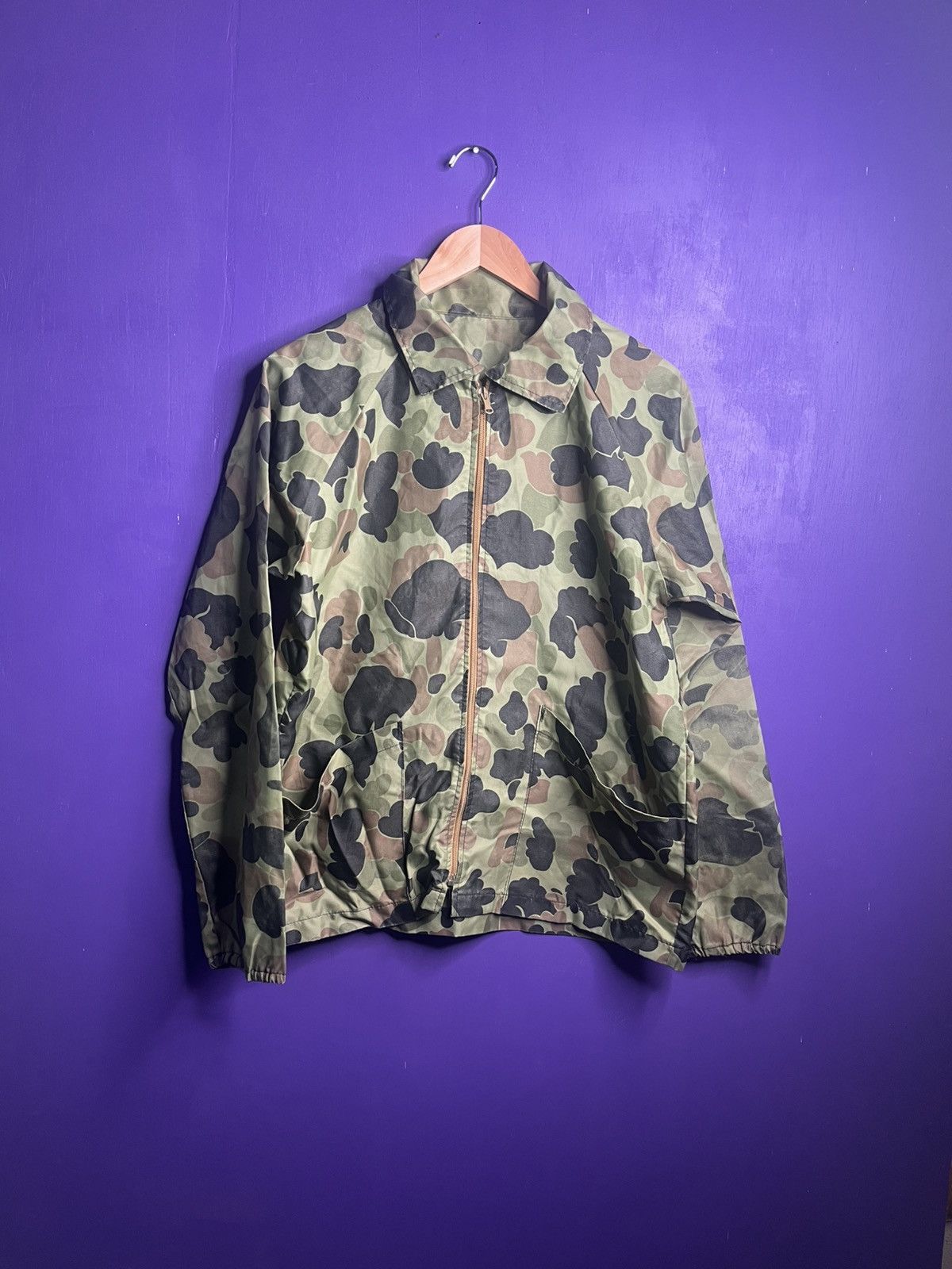 Vintage Vintage 80s Camo essential zip up windbreaker jacket Size US L / EU 52-54 / 3 - 1 Thumbnail