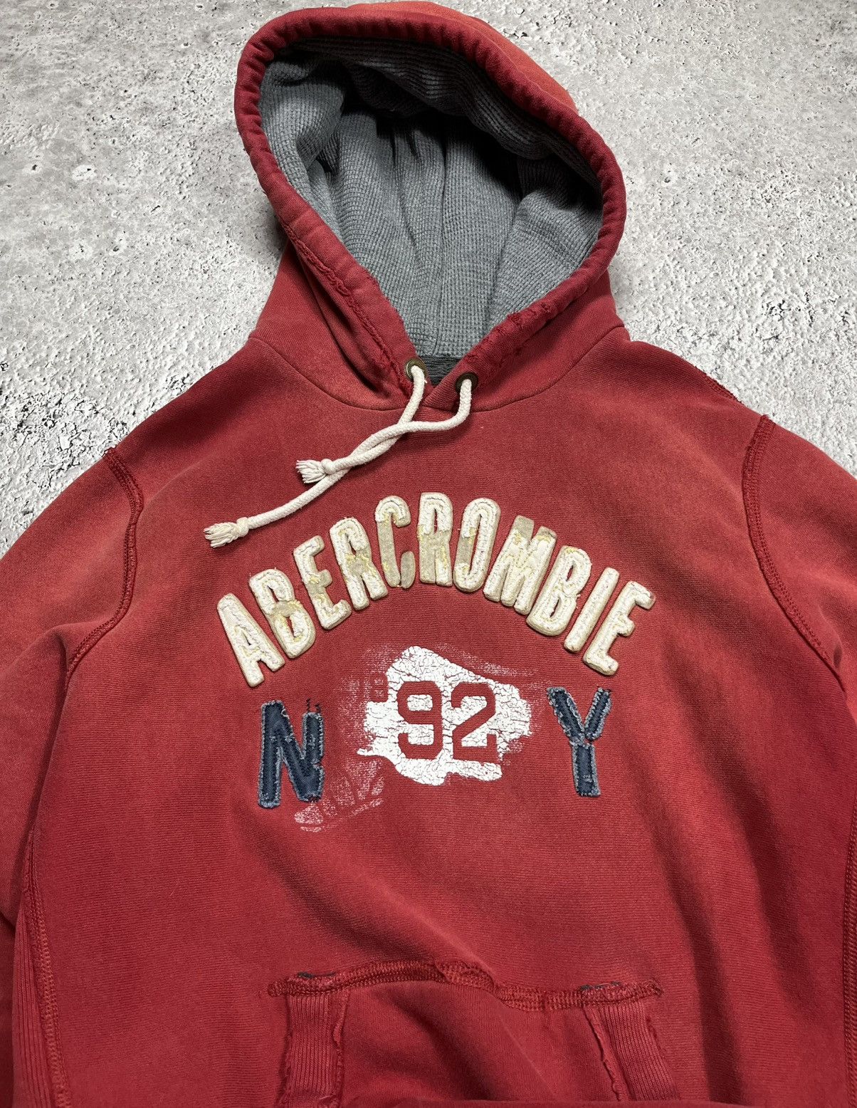 Abercrombie & Fitch Abercrombie & Fitch Heavy Red Hoodie NY 92 Logo XL Size US XL / EU 56 / 4 - 9 Thumbnail