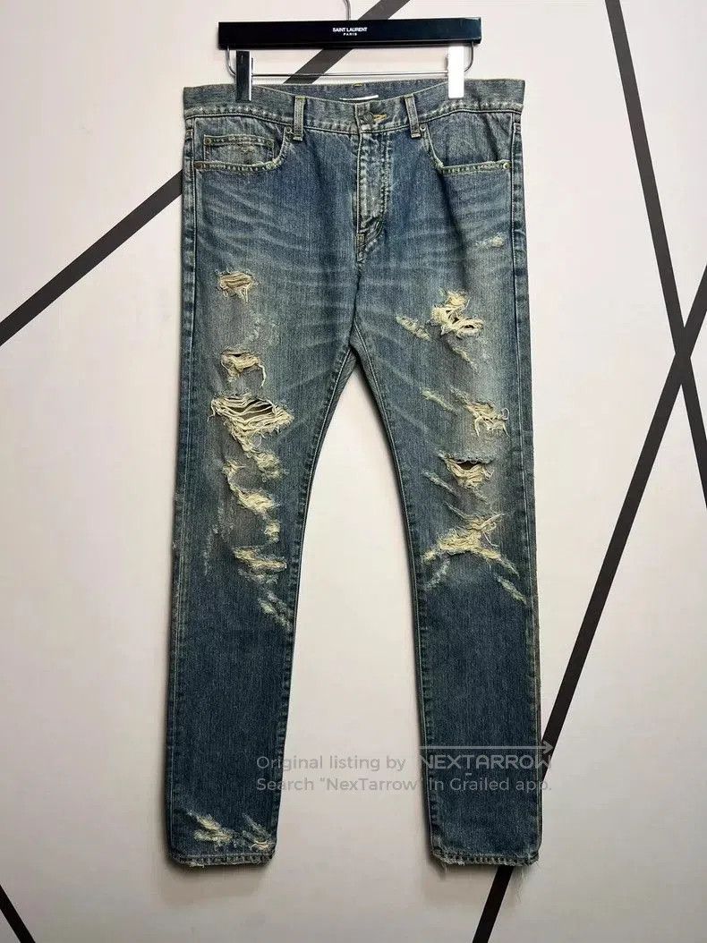 Saint Laurent Paris Saint Laurent Distressed Jeans Size 34. Size US 34 / EU 50 - 1 Thumbnail