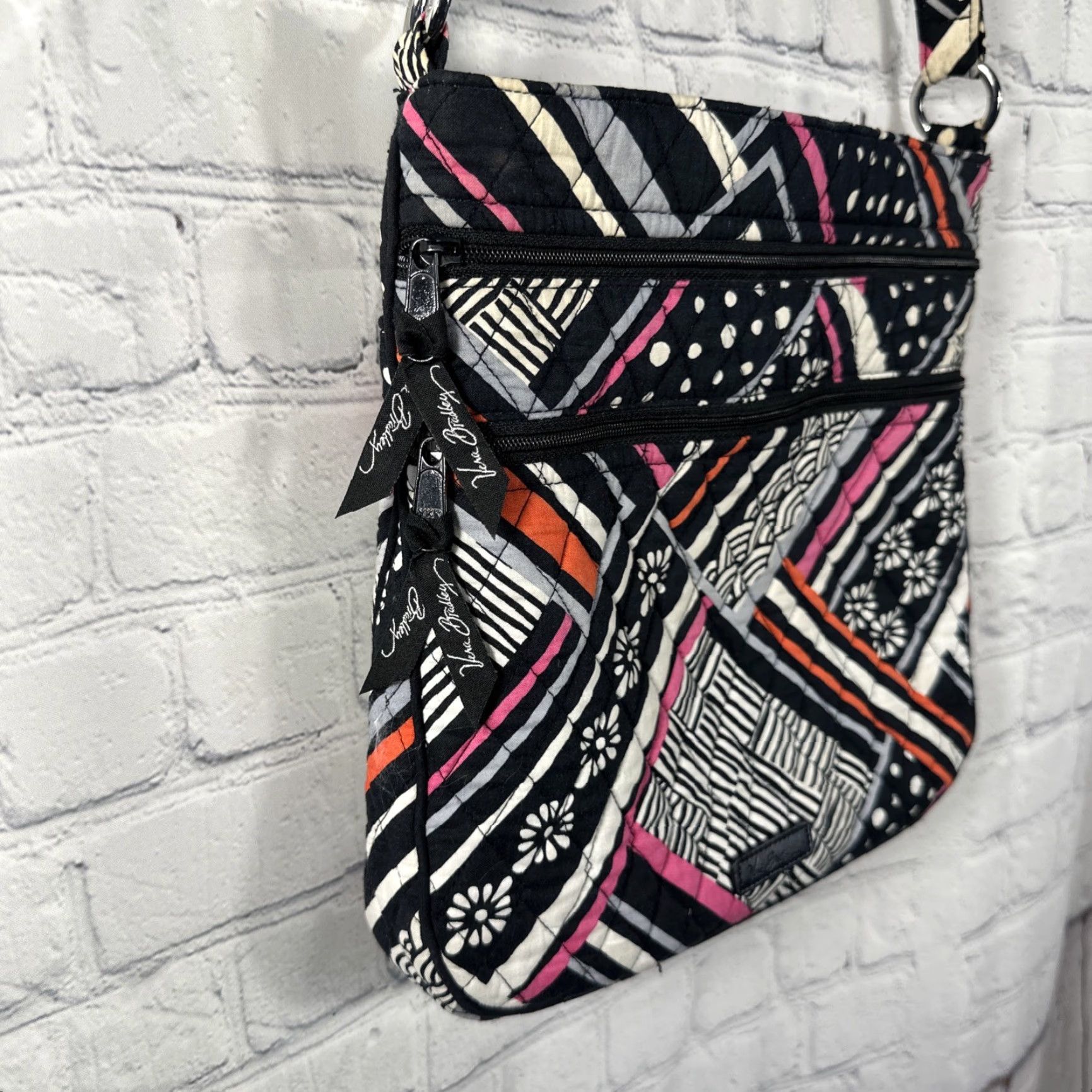 Vera Bradley Vera Bradley Triple Zip Hipster Crossbody Purse Bag Northern Stripes Pocketbook Crossbody Bag Size ONE SIZE - 3 Thumbnail