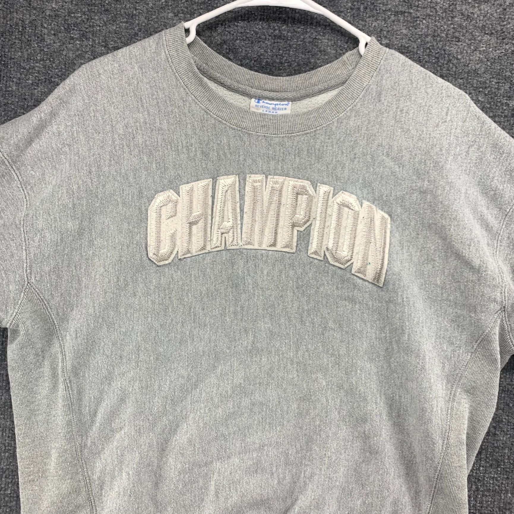 Champion Champion Sweatshirt Womens Large Gray Reverse Weave Pullover Crewneck Logo Size L / US 10 / IT 46 - 3 Thumbnail